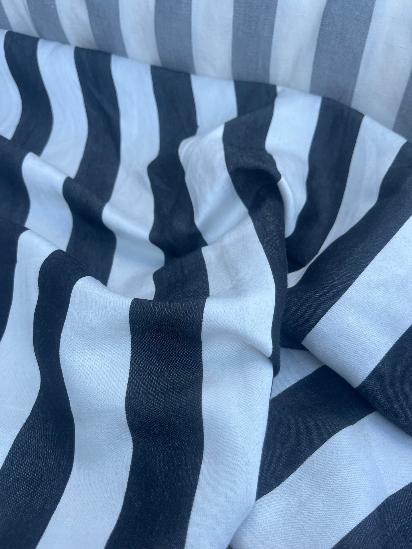 JUSTIN 002 viscose /linen black/white stripes