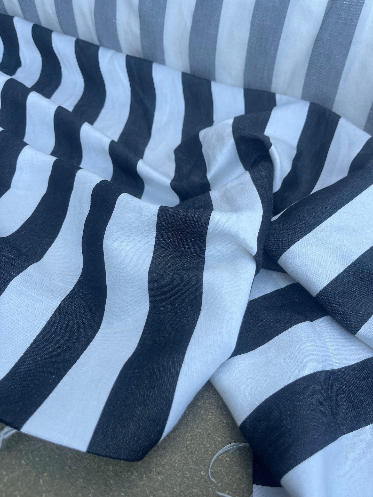 JUSTIN 002 viscose /linen black/white stripes