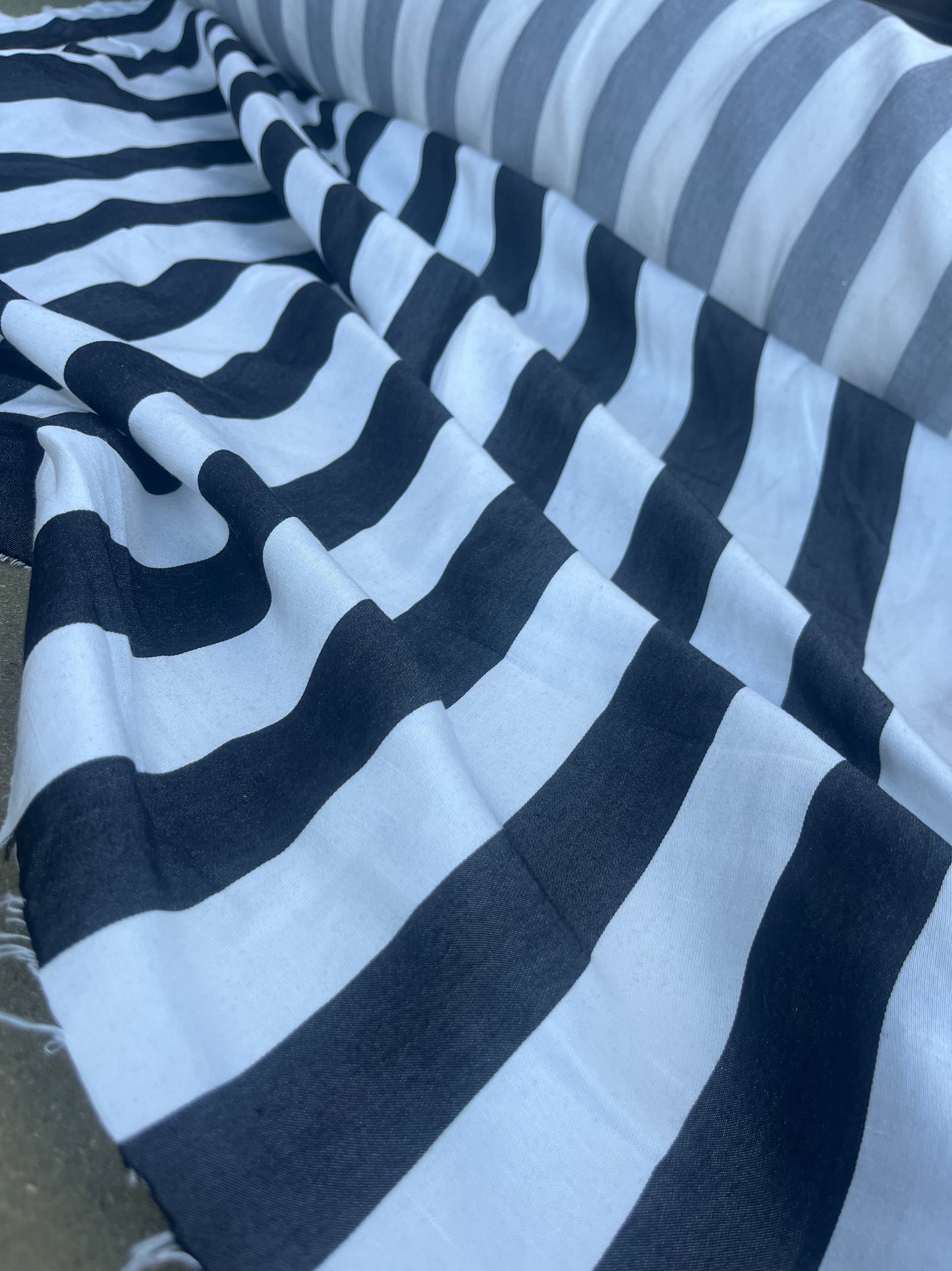 JUSTIN 002 viscose /linen black/white stripes