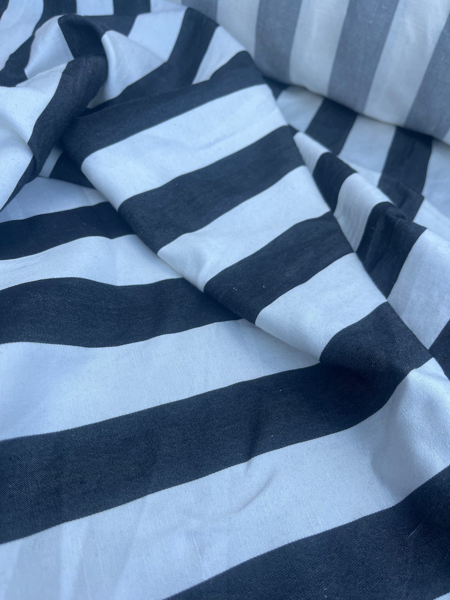 JUSTIN 002 viscose /linen black/white stripes