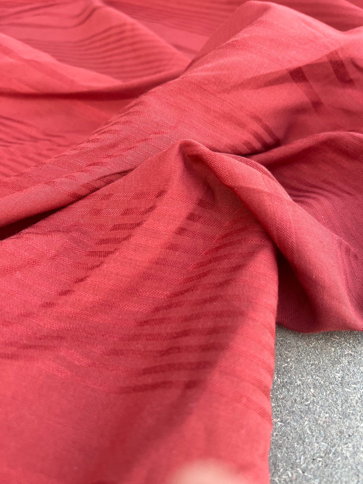 JUSTIN 006 cotton voile stripes brique
