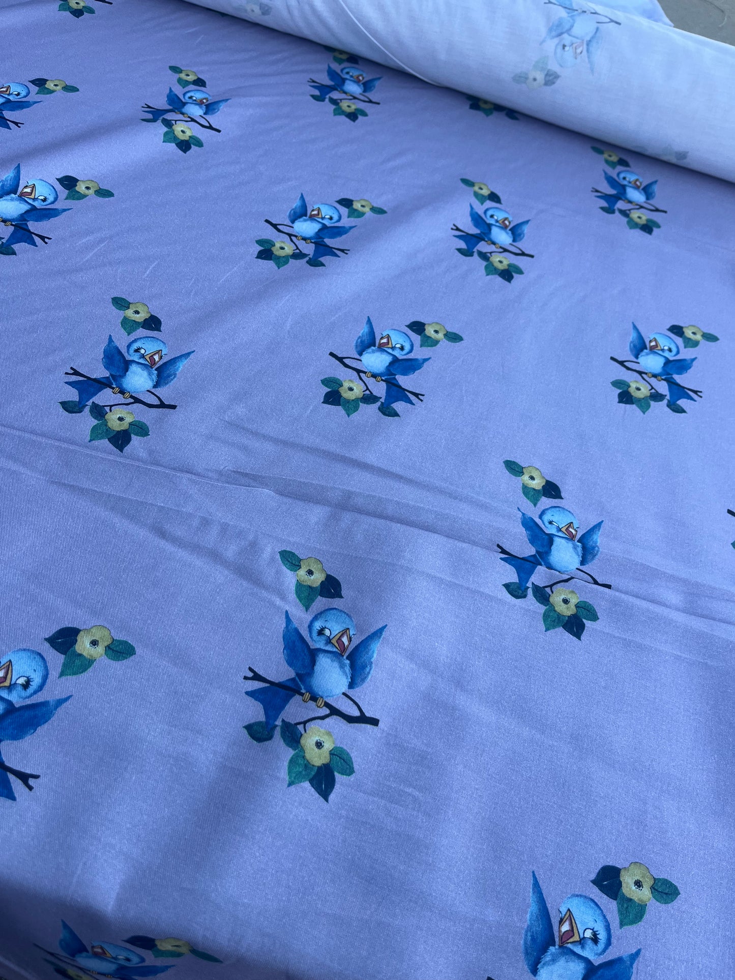JUSTIN 009 light cotton twill with birds