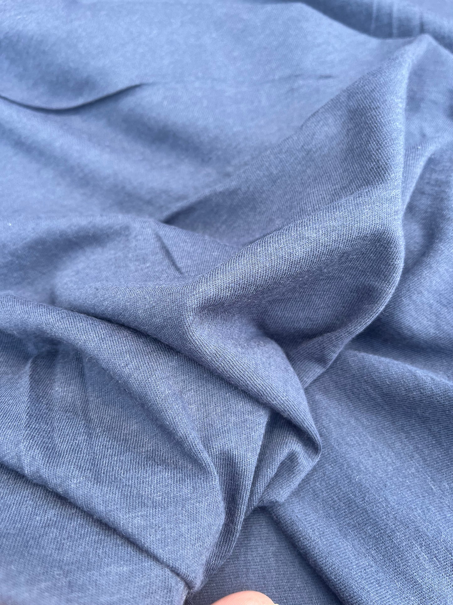 JUSTIN 014 cotton wool jersey washed indigo