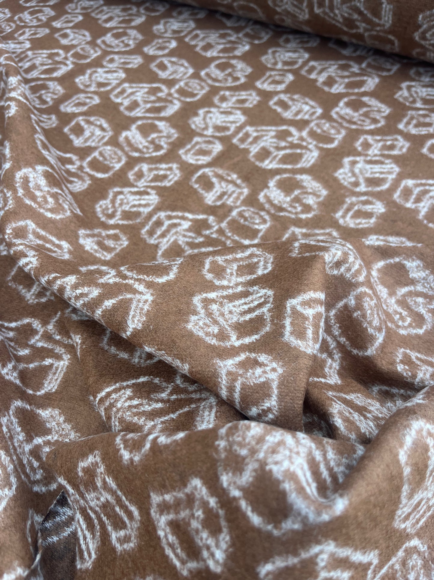 JUSTIN 022 boiled wool brown funny design