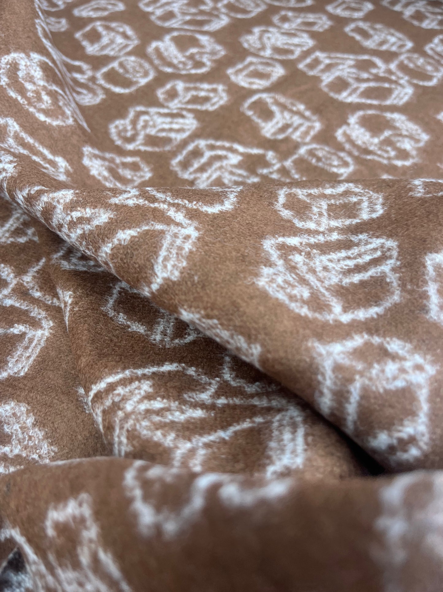 JUSTIN 022 boiled wool brown funny design