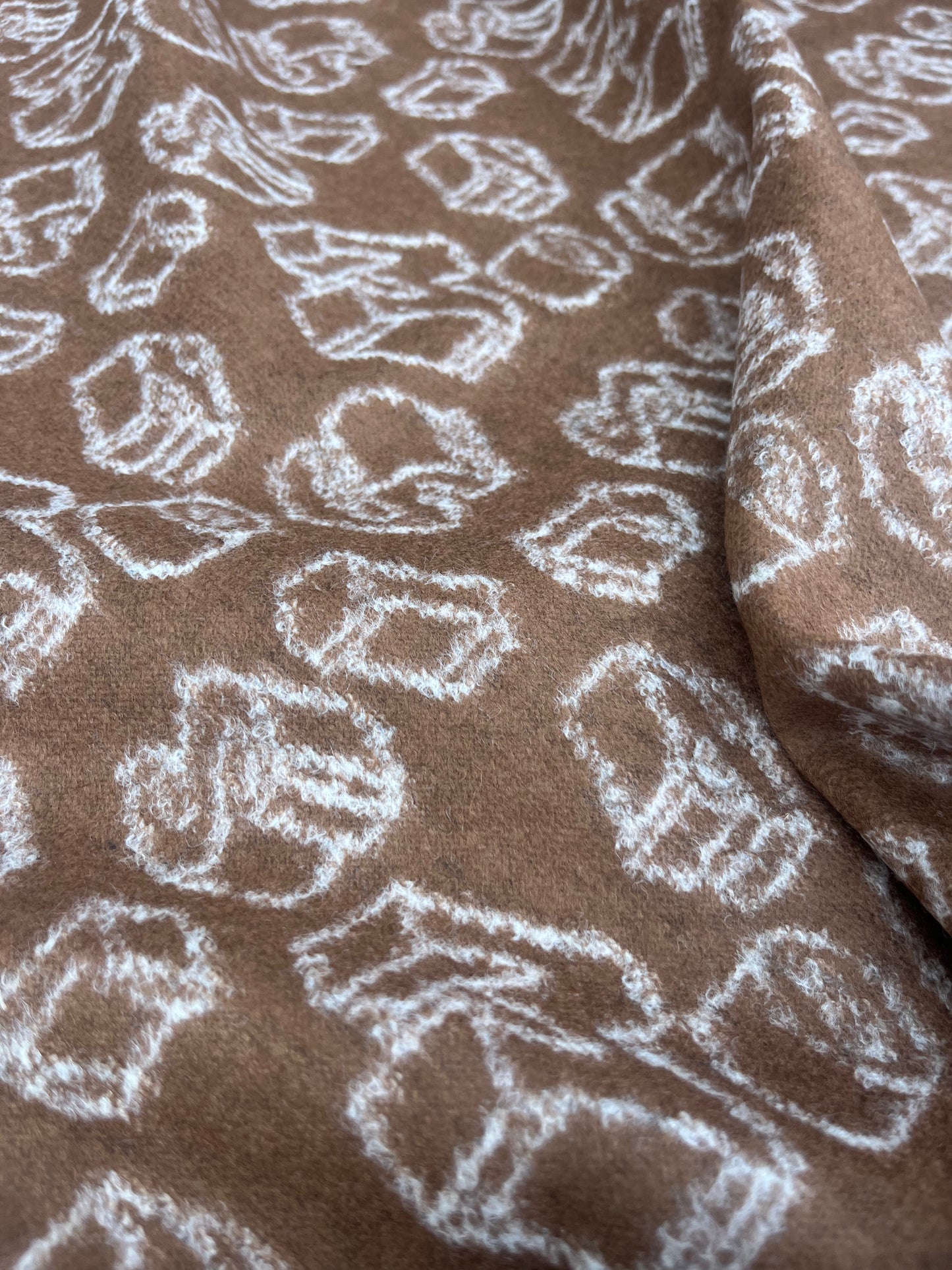 JUSTIN 022 boiled wool brown funny design