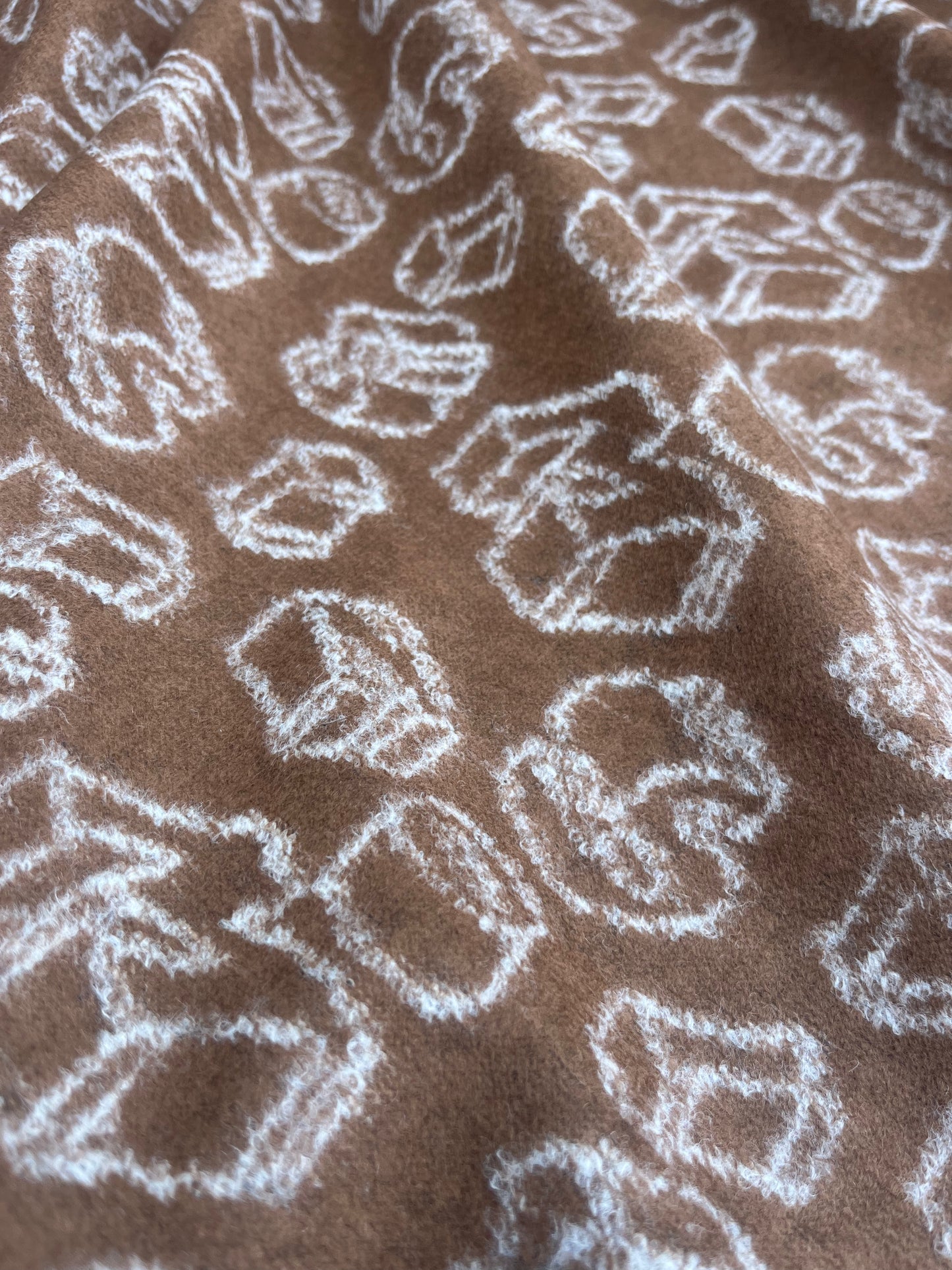 JUSTIN 022 boiled wool brown funny design