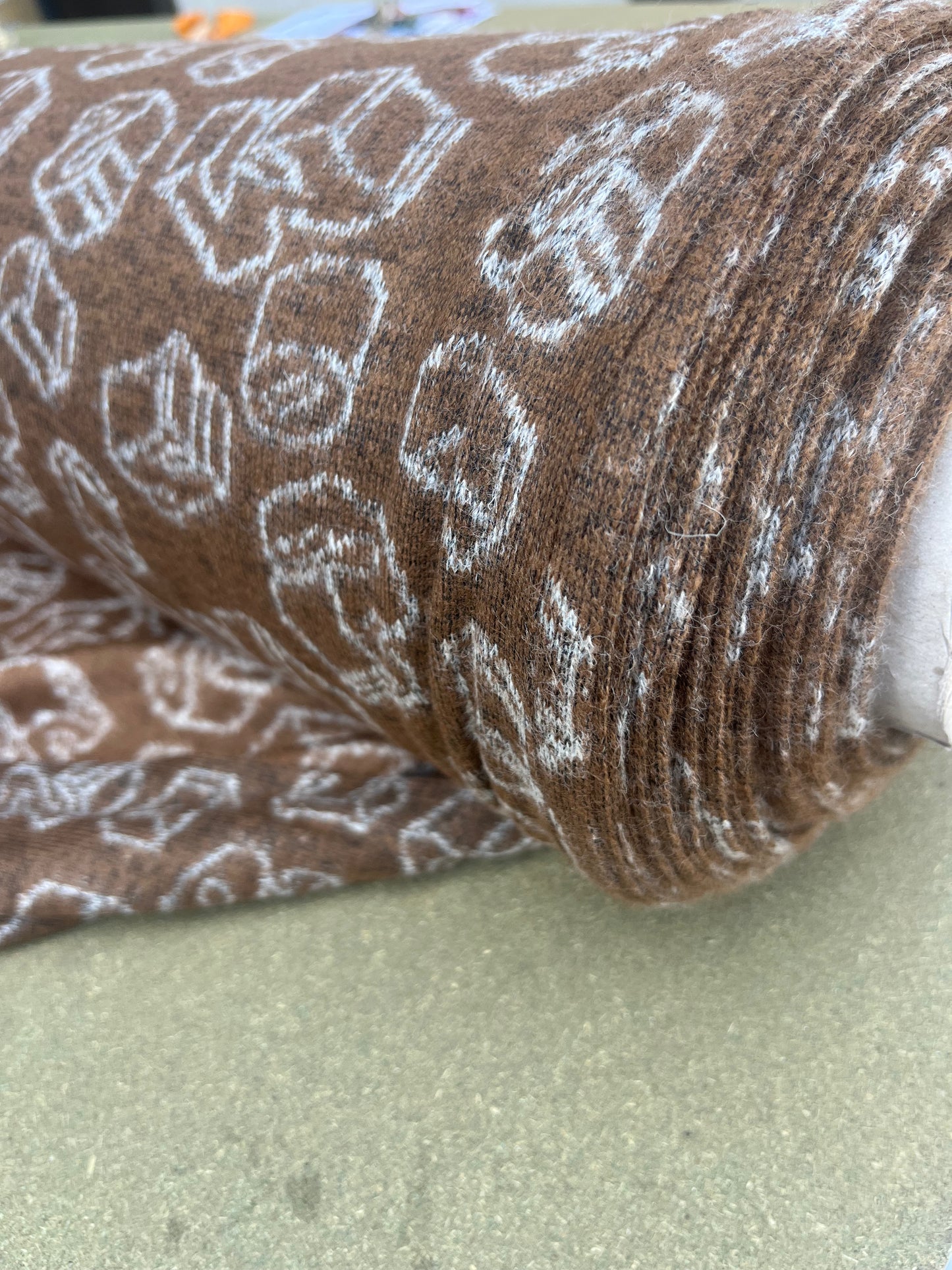 JUSTIN 022 boiled wool brown funny design