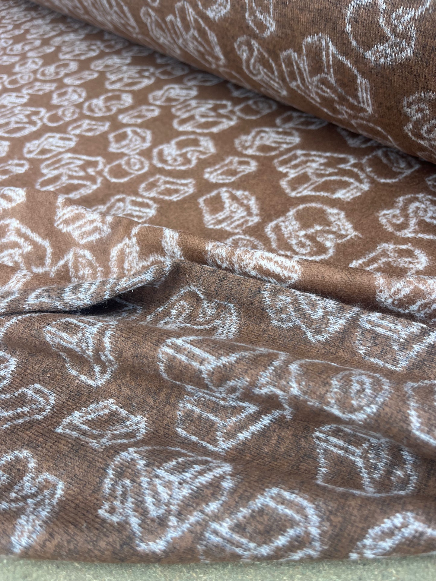 JUSTIN 022 boiled wool brown funny design