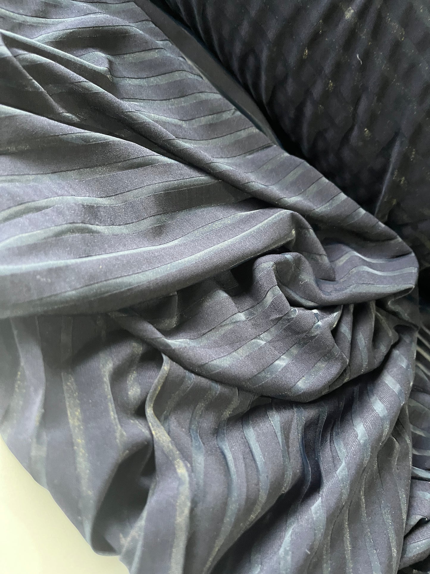 BLUE ZONE 016 fantasy jersey sheer stripes navy