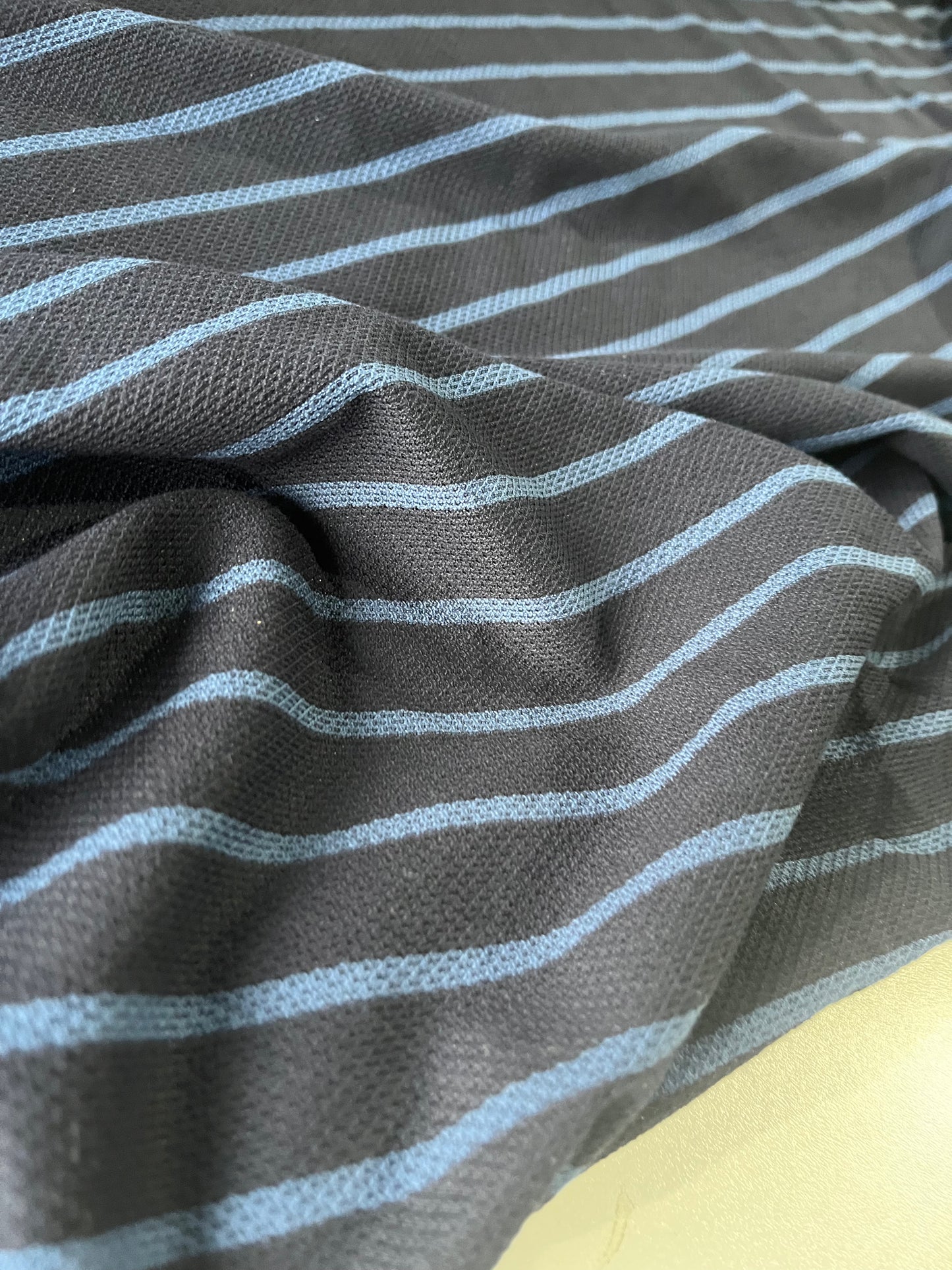 BLUE ZONE 018 cotton jersey piqué stripes navy/indigo