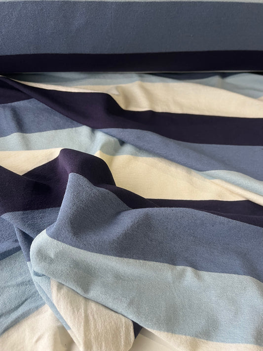 BLUE ZONE 019 viscose jersey stripes