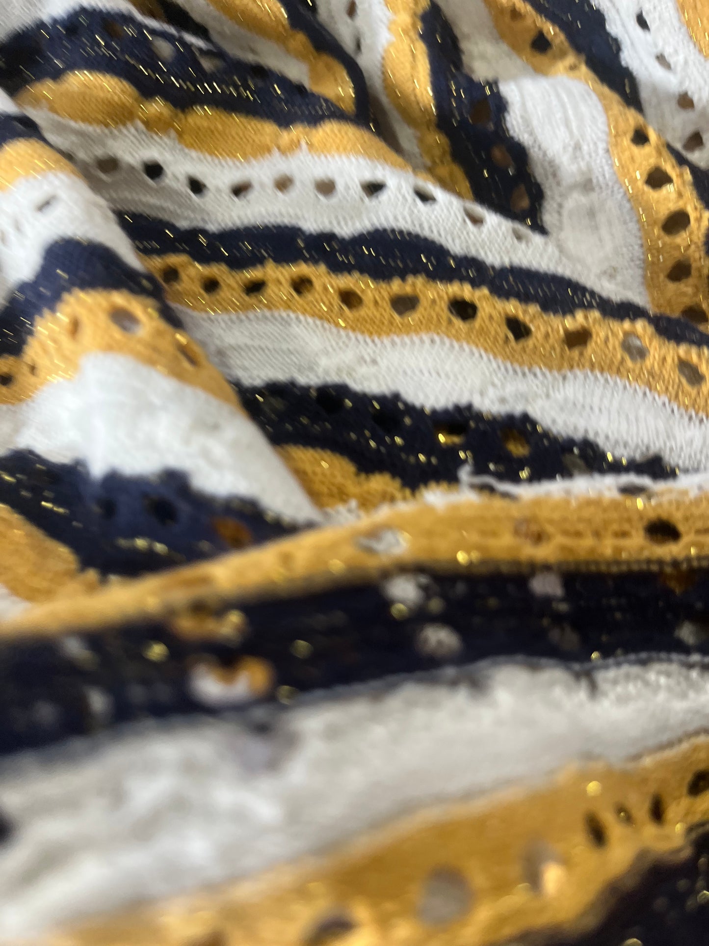 Cesare 008 cotton fantasy crochet stripes navy/yellow