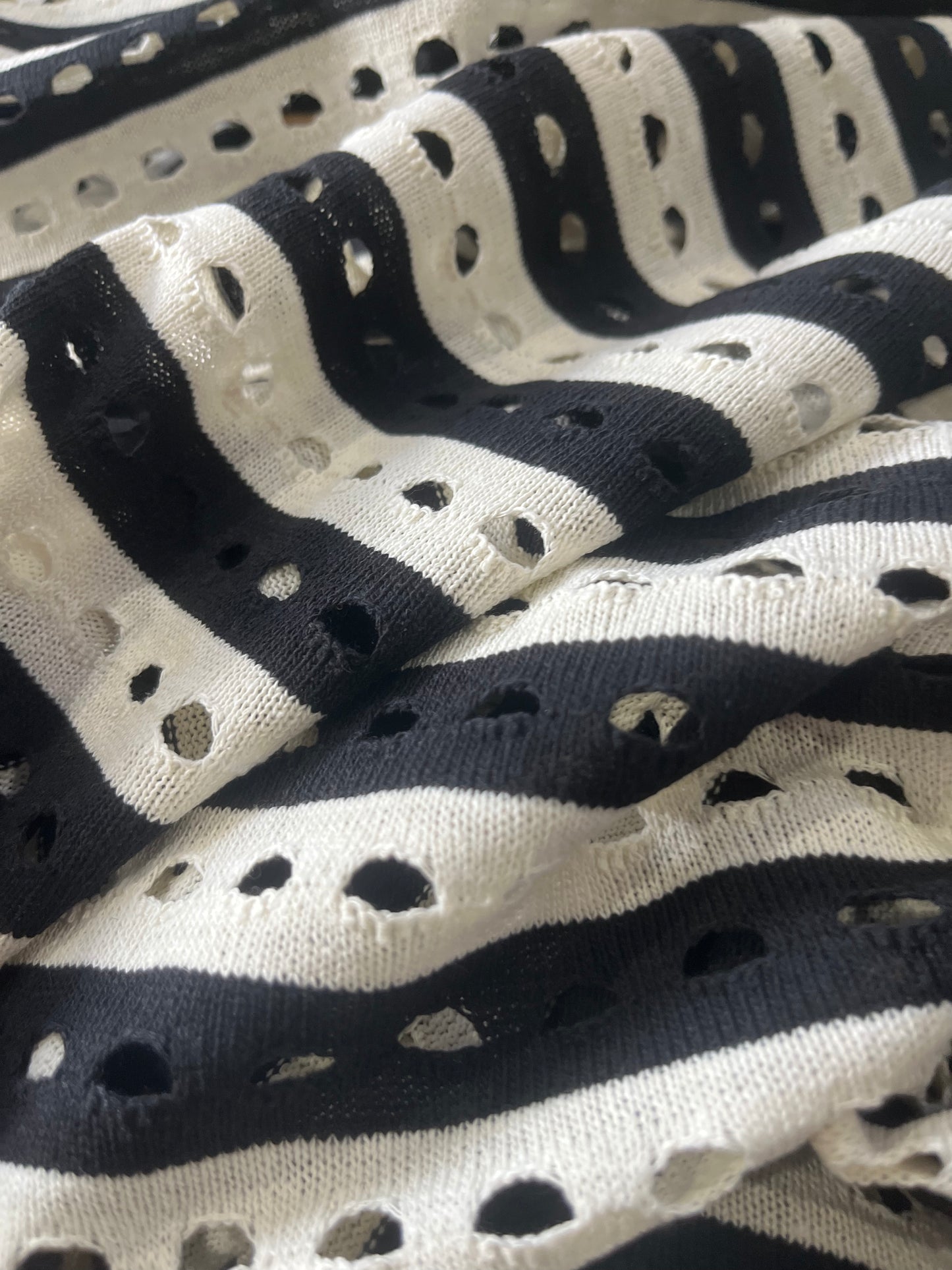 Cesare 011 cotton fantasy crochet stripes black/white
