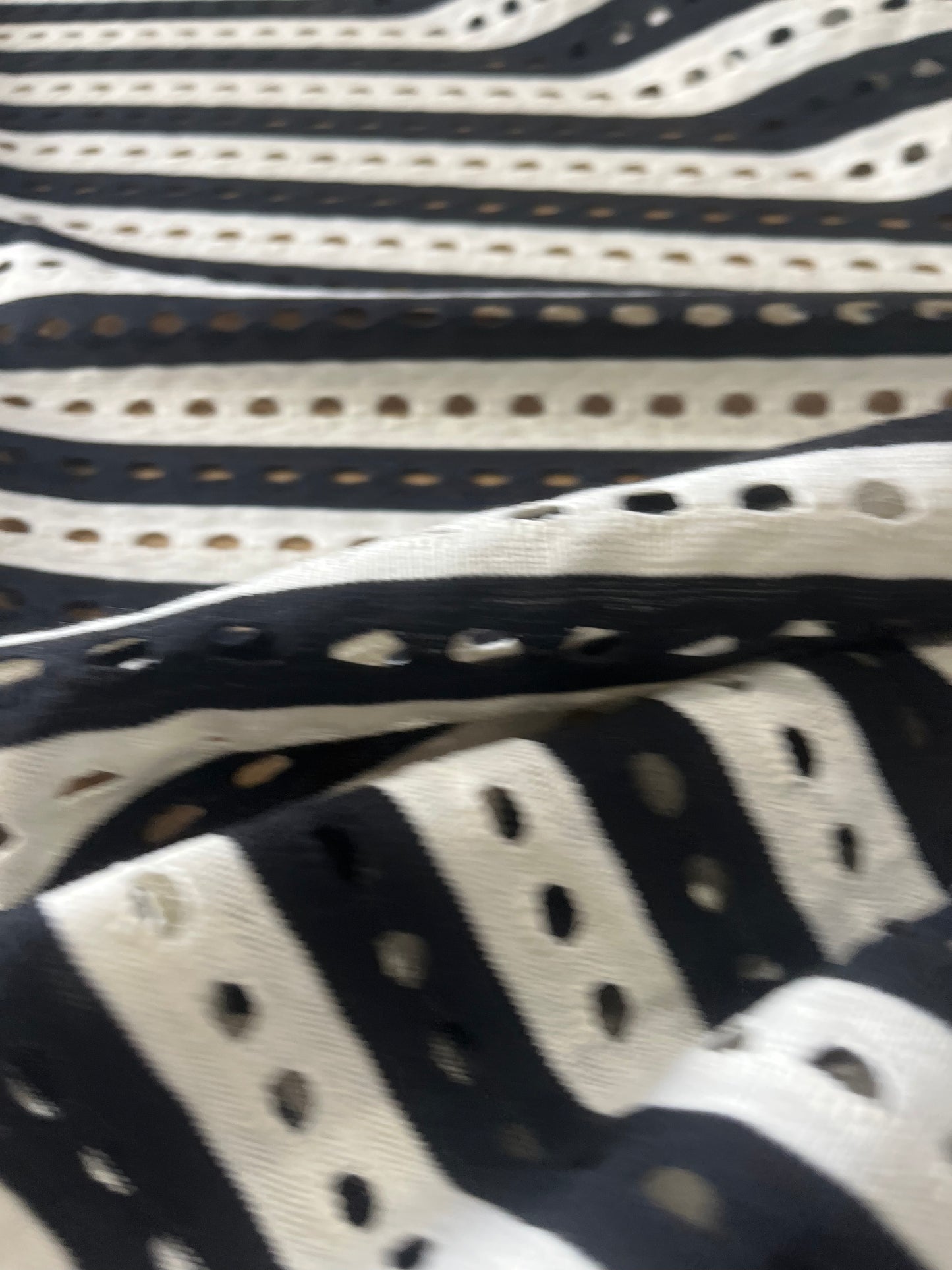 Cesare 011 cotton fantasy crochet stripes black/white