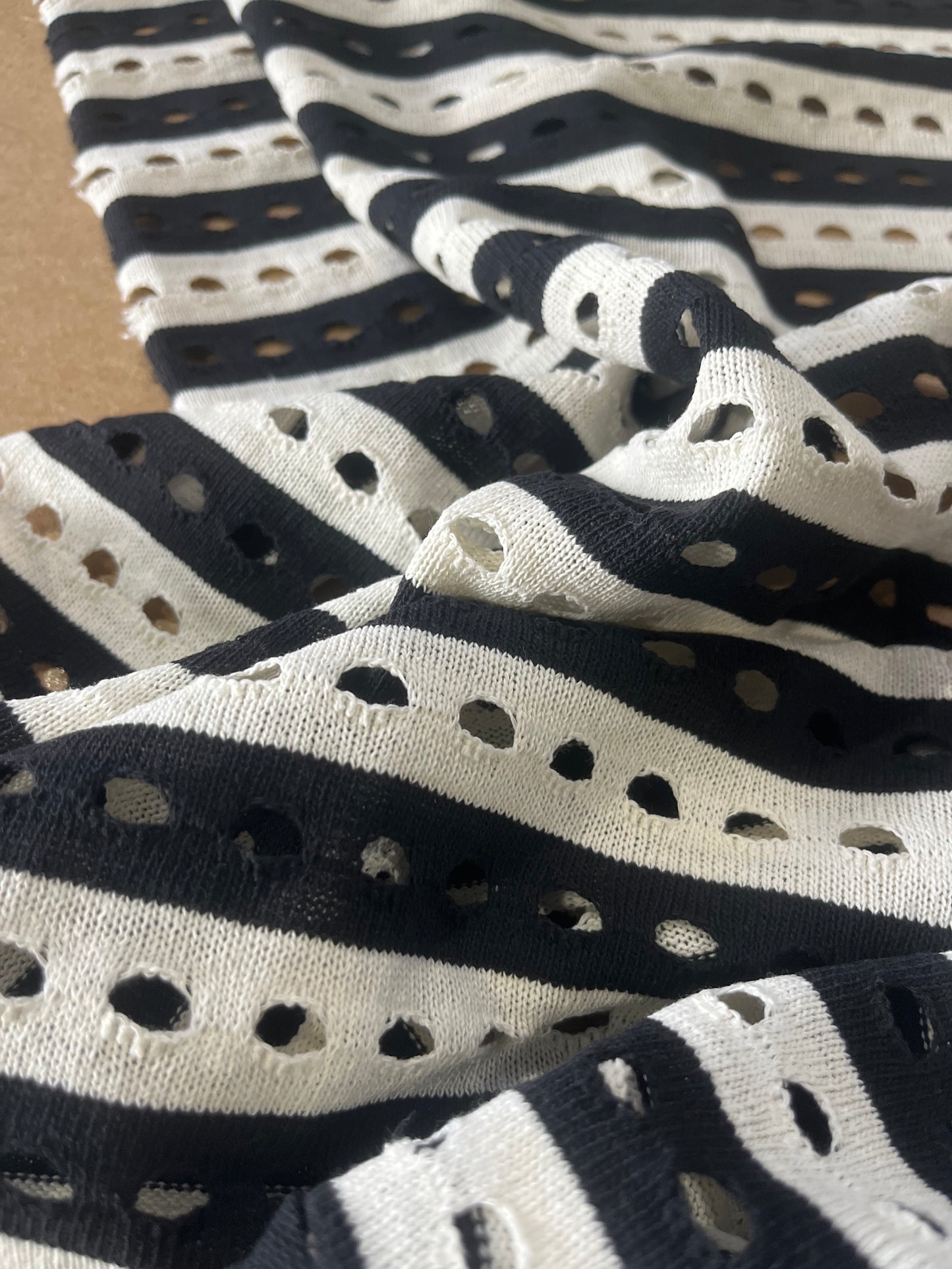 Cesare 011 cotton fantasy crochet stripes black/white