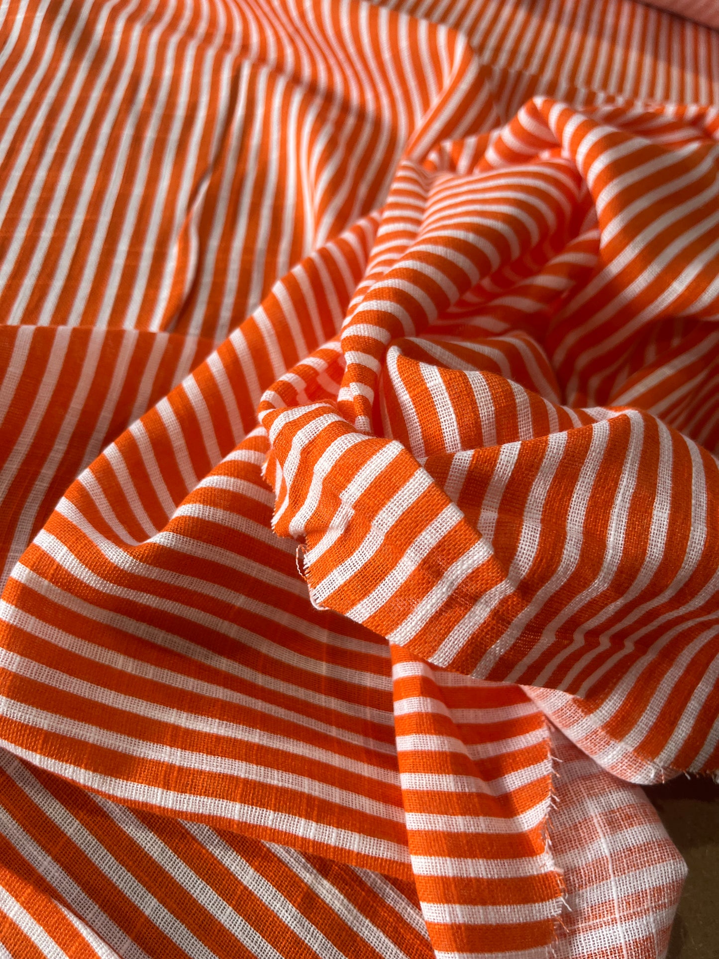 Cesare 016 cotton gaze stripes orange