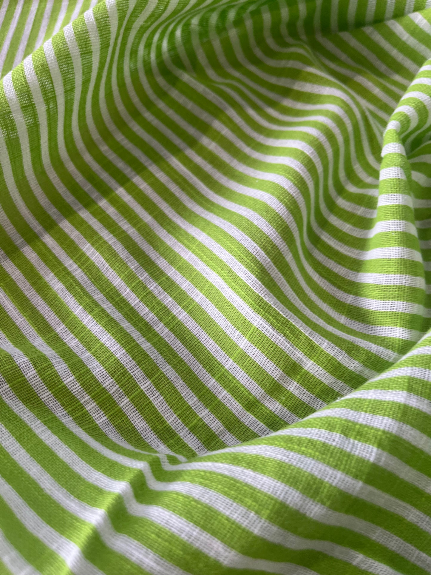 Cesare 017 cotton gaze stripes green