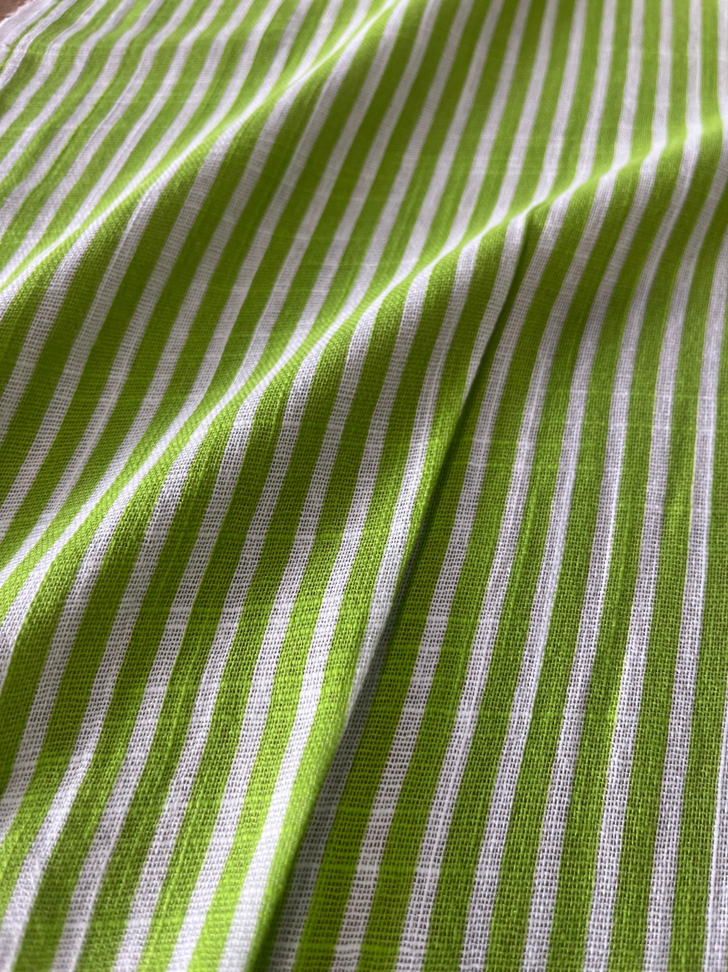 Cesare 017 cotton gaze stripes green