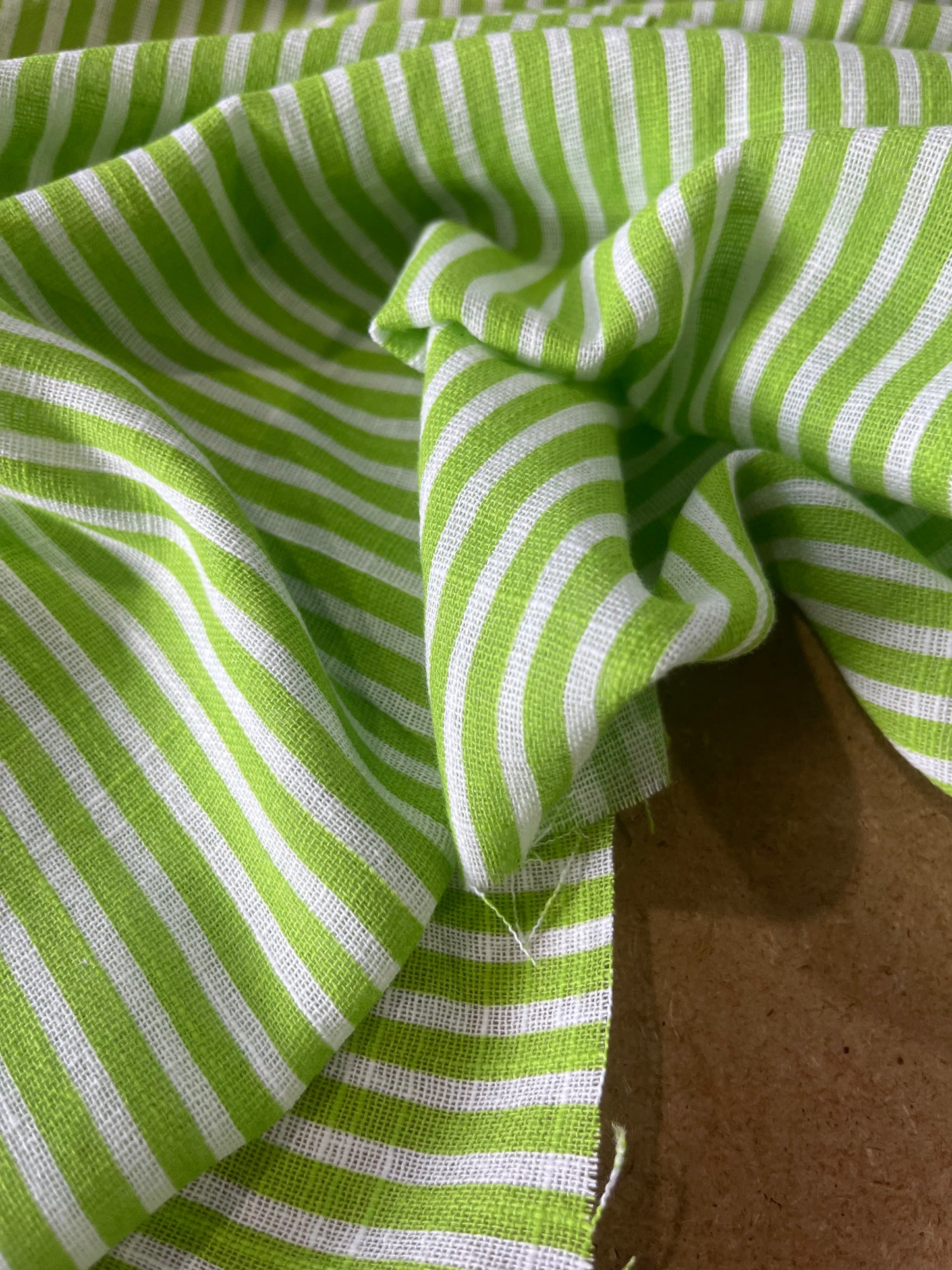 Cesare 017 cotton gaze stripes green