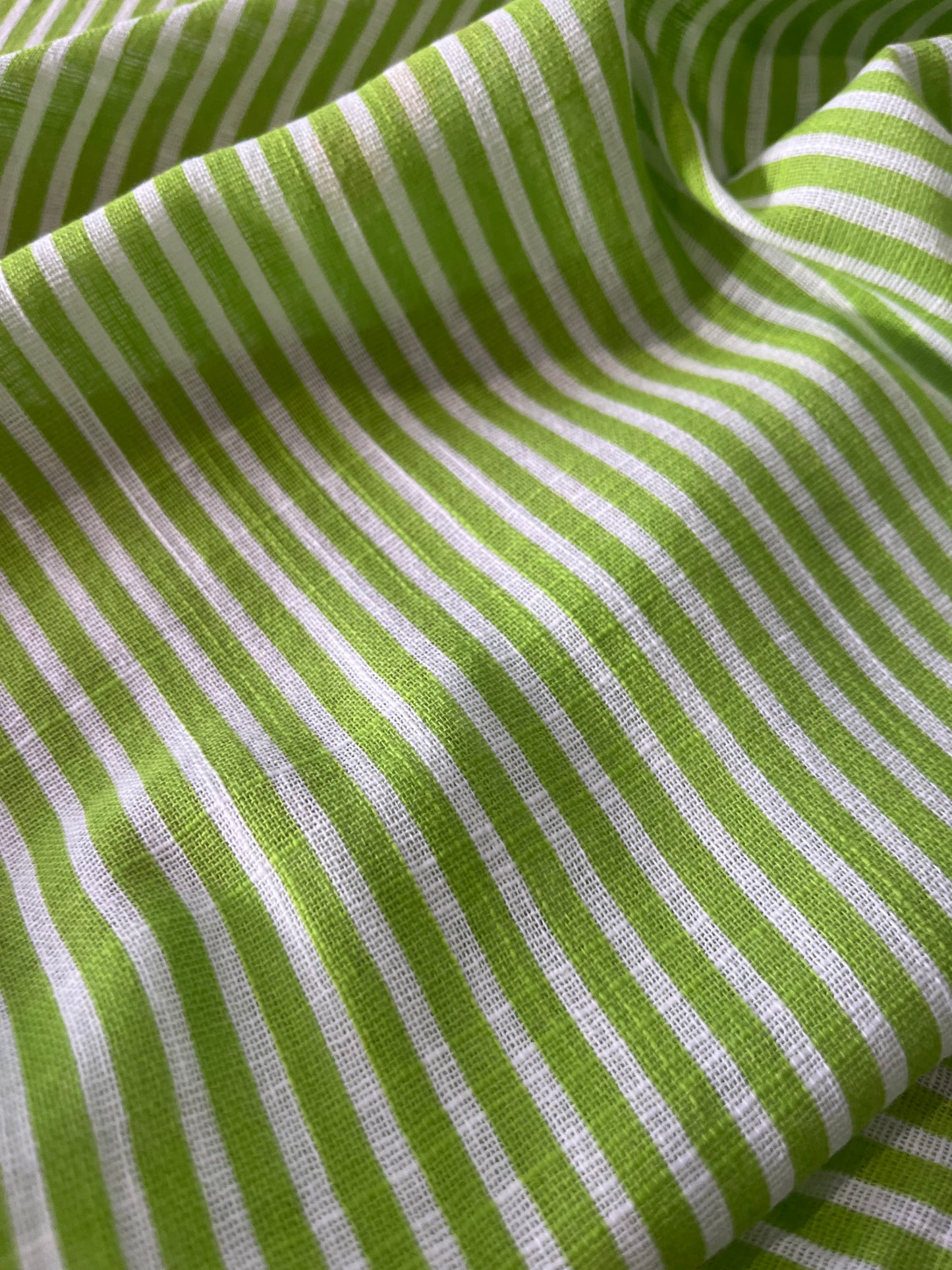 Cesare 017 cotton gaze stripes green