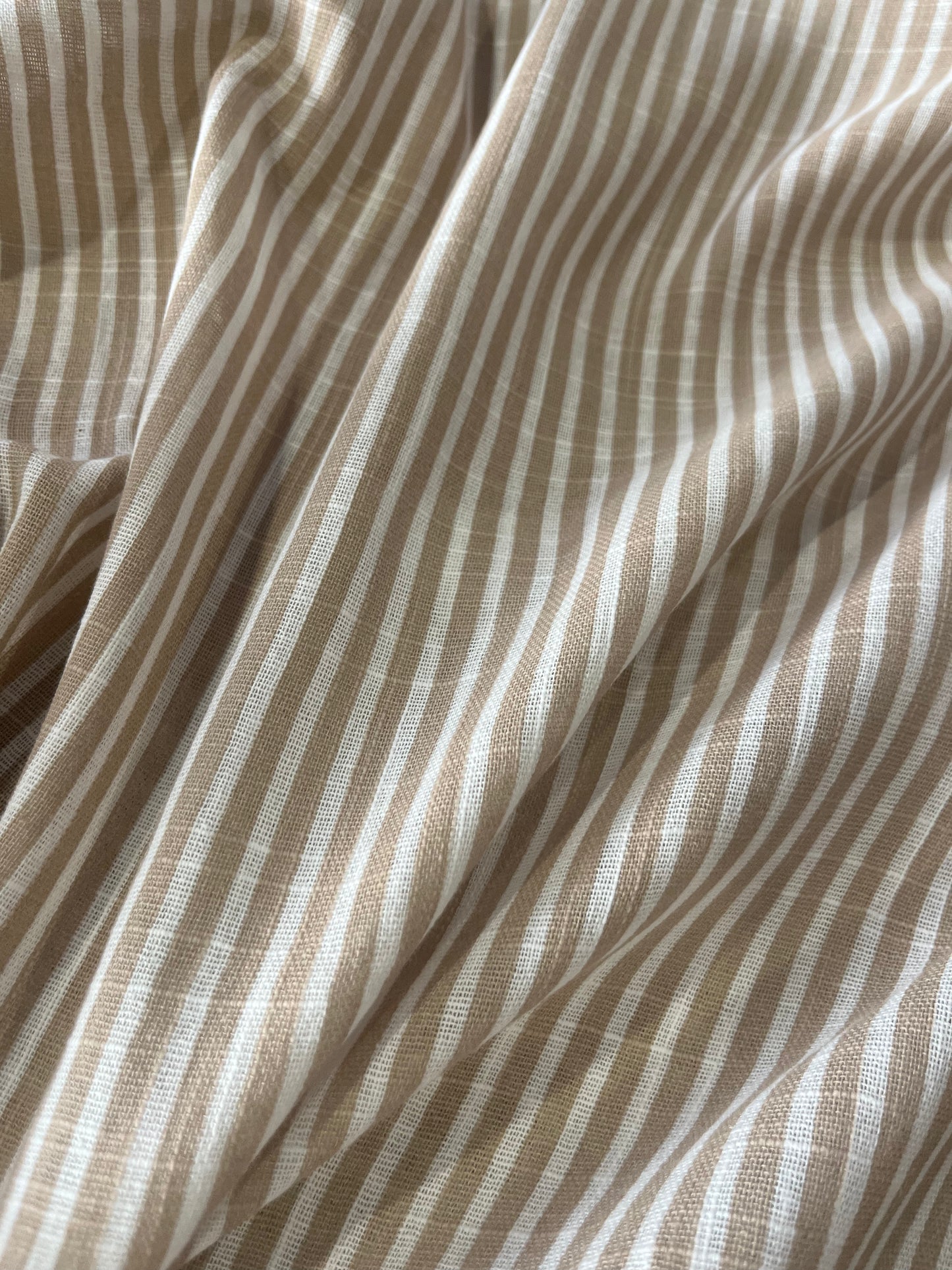 Cesare 018 cotton gaze stripes sand