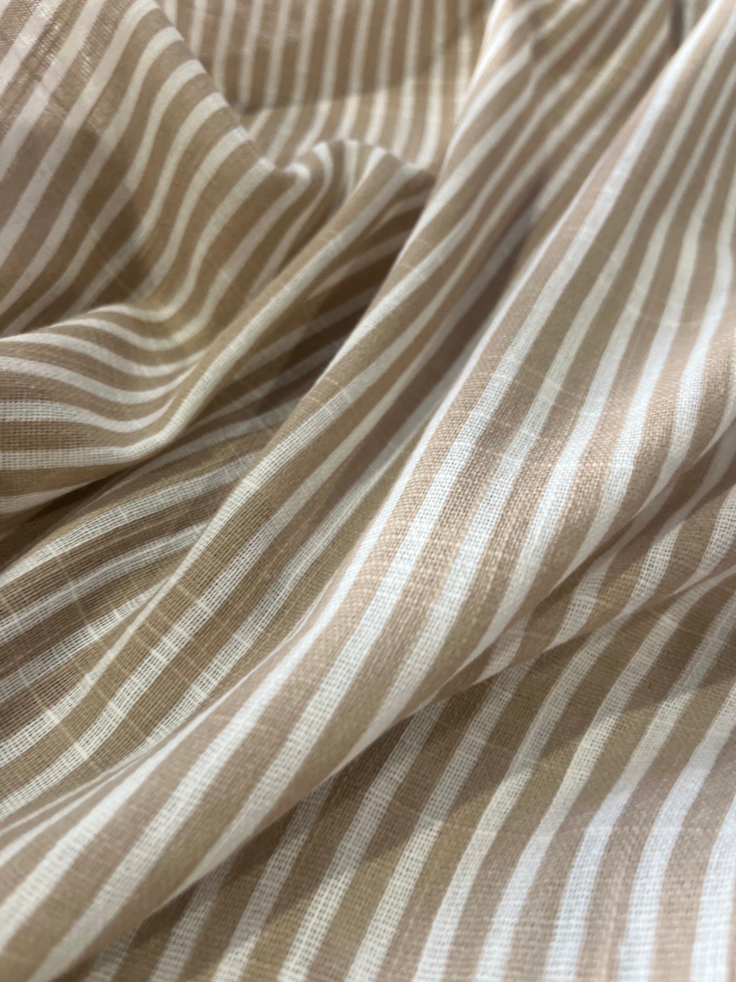 Cesare 018 cotton gaze stripes sand