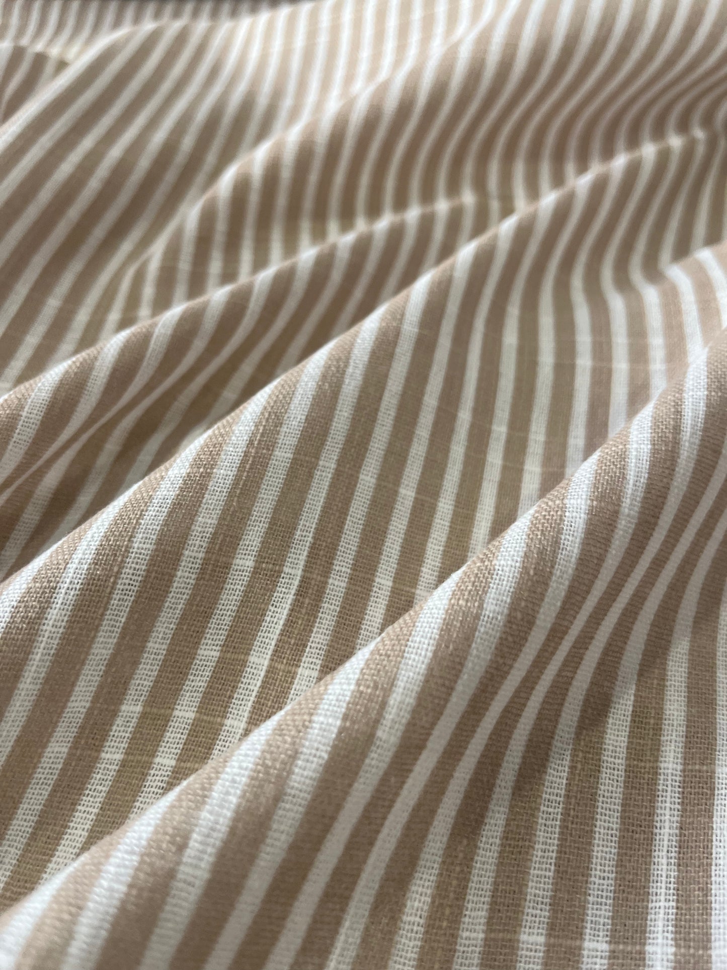 Cesare 018 cotton gaze stripes sand