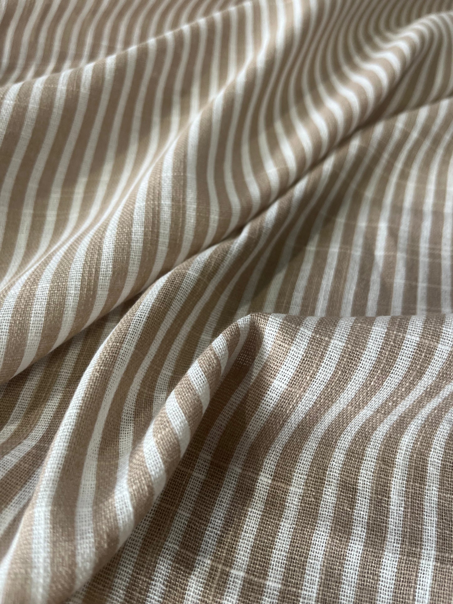 Cesare 018 cotton gaze stripes sand