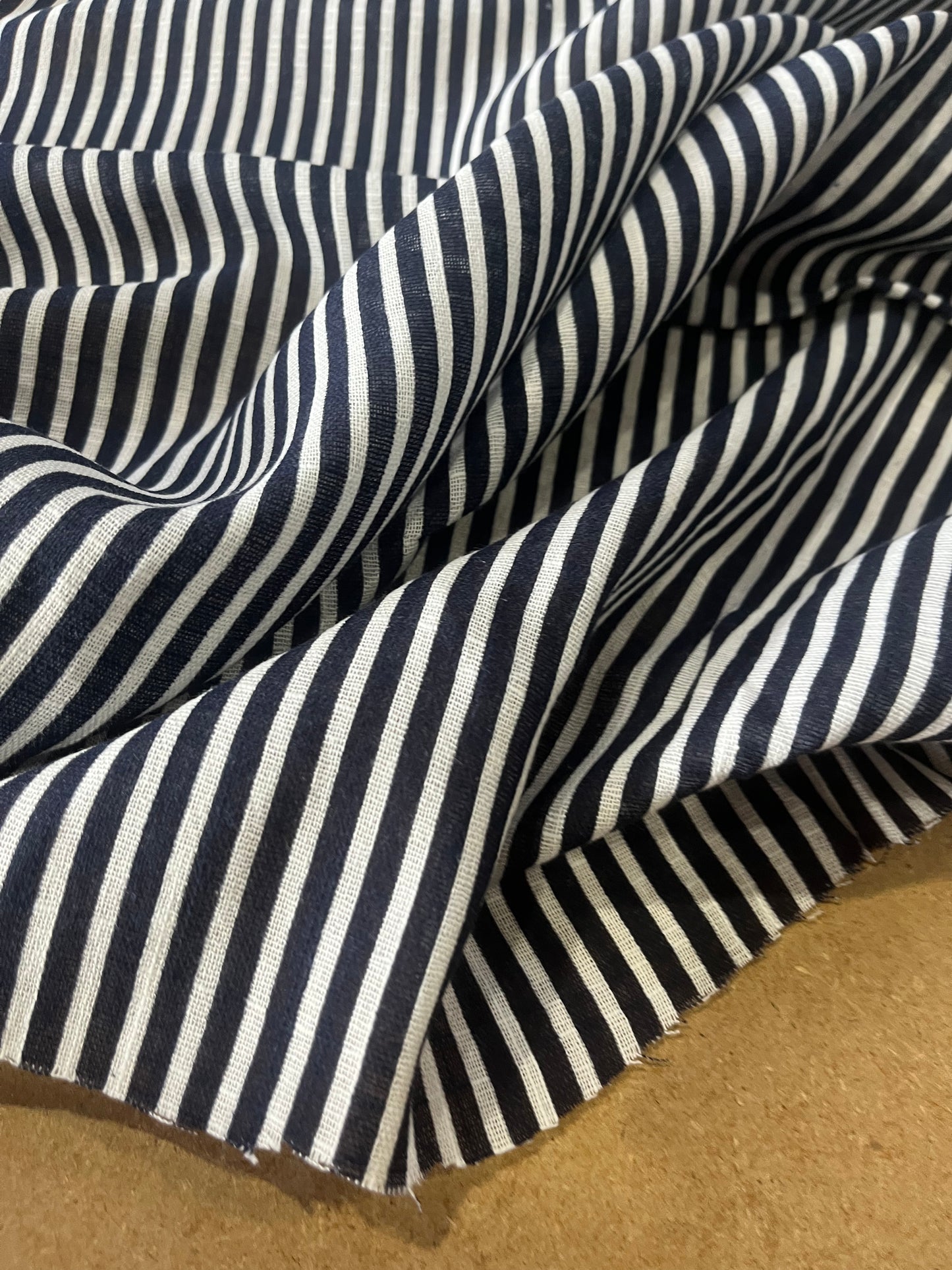 Cesare 019 cotton gaze stripes dark navy
