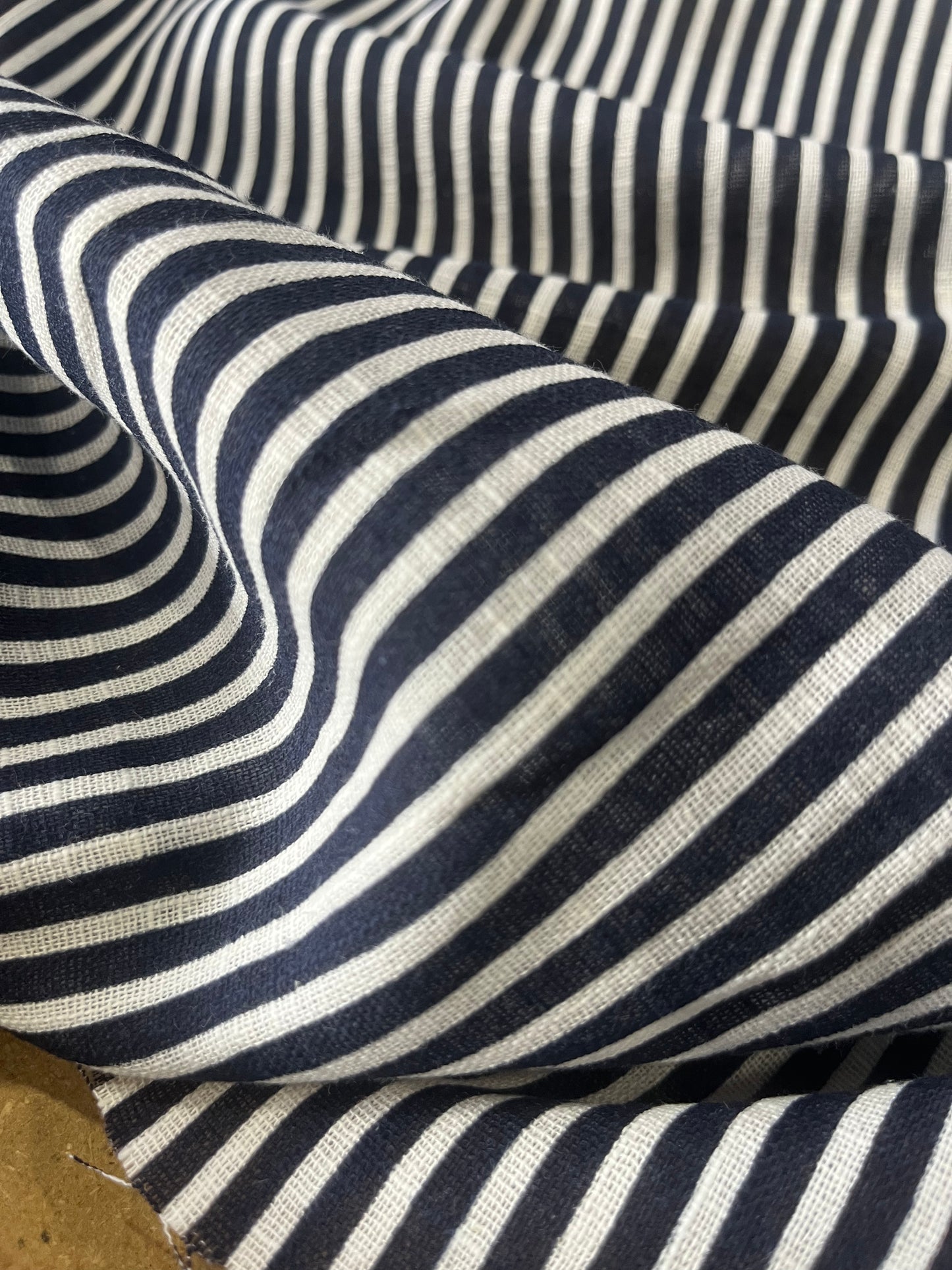 Cesare 019 cotton gaze stripes dark navy