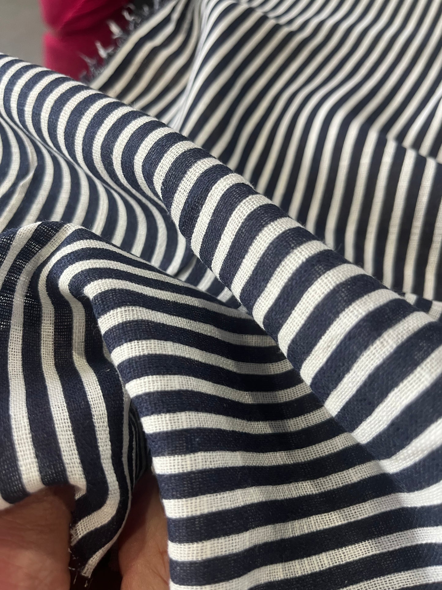Cesare 019 cotton gaze stripes dark navy