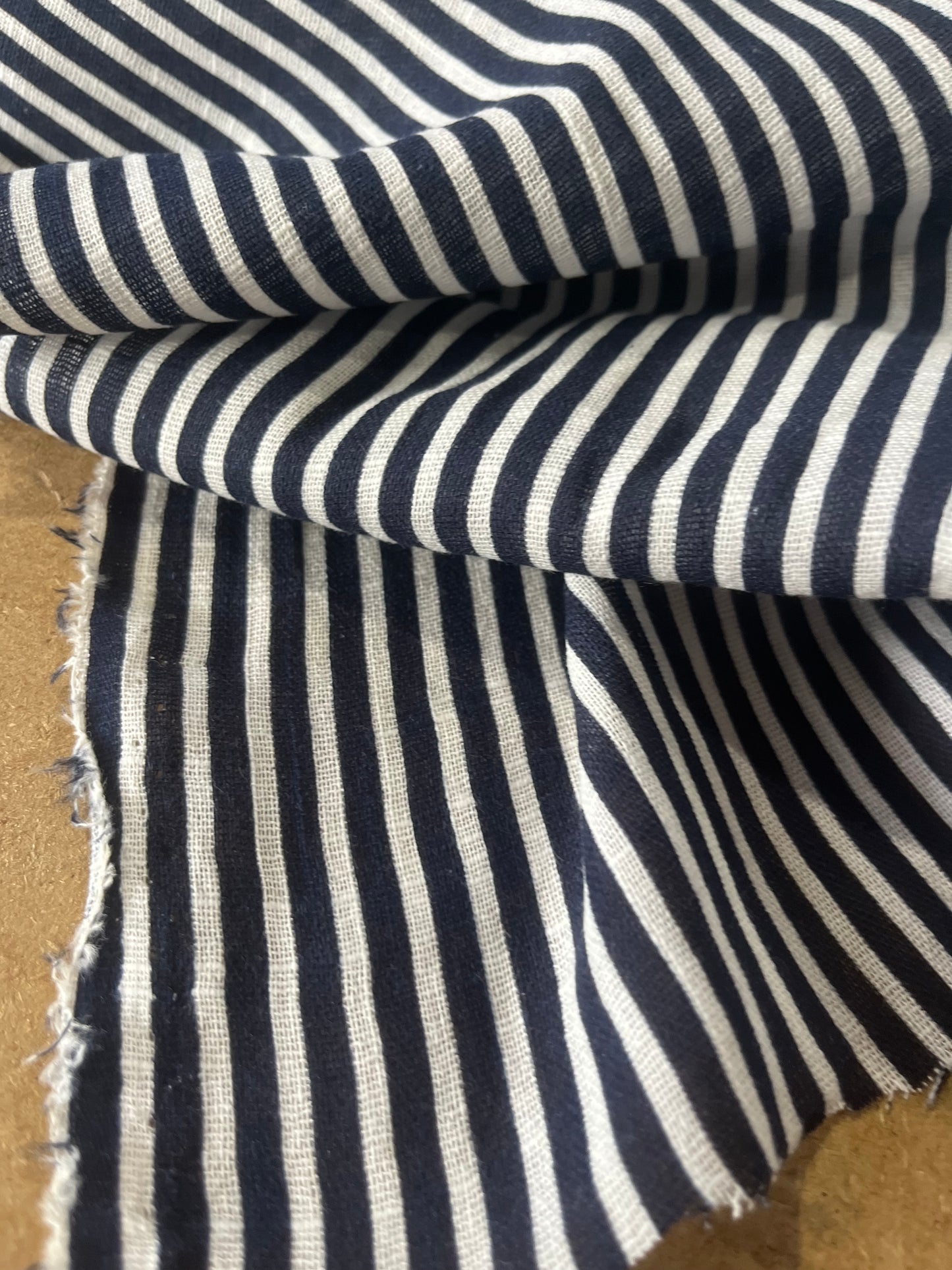 Cesare 019 cotton gaze stripes dark navy