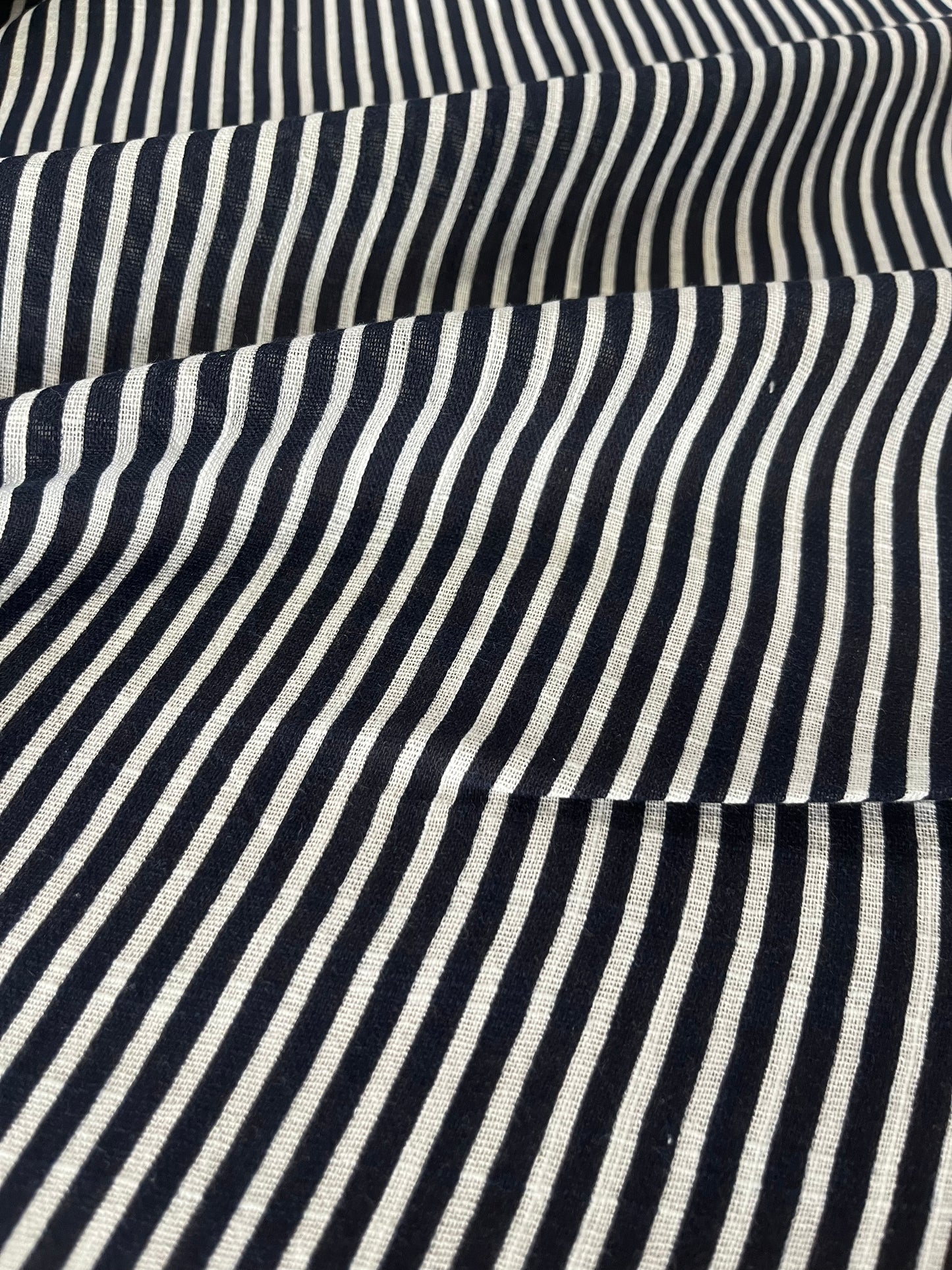 Cesare 019 cotton gaze stripes dark navy