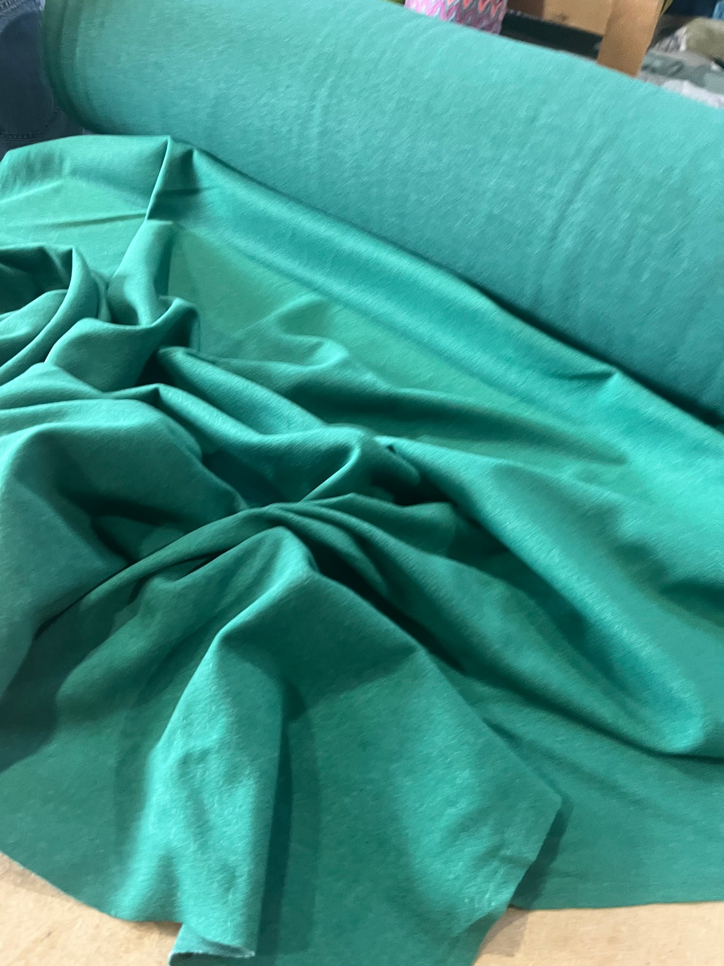 Cesare 024 heavy stretch fabric wool look bottle green