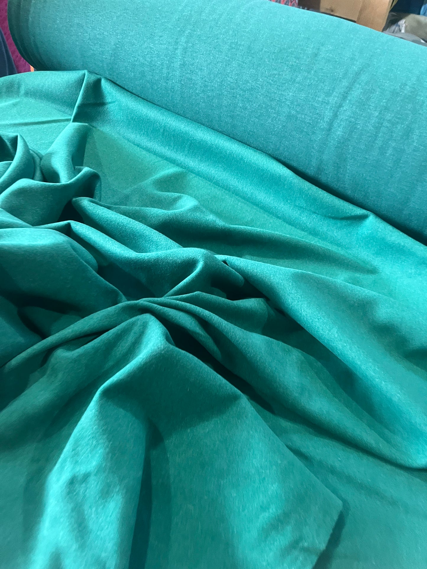 Cesare 024 heavy stretch fabric wool look bottle green
