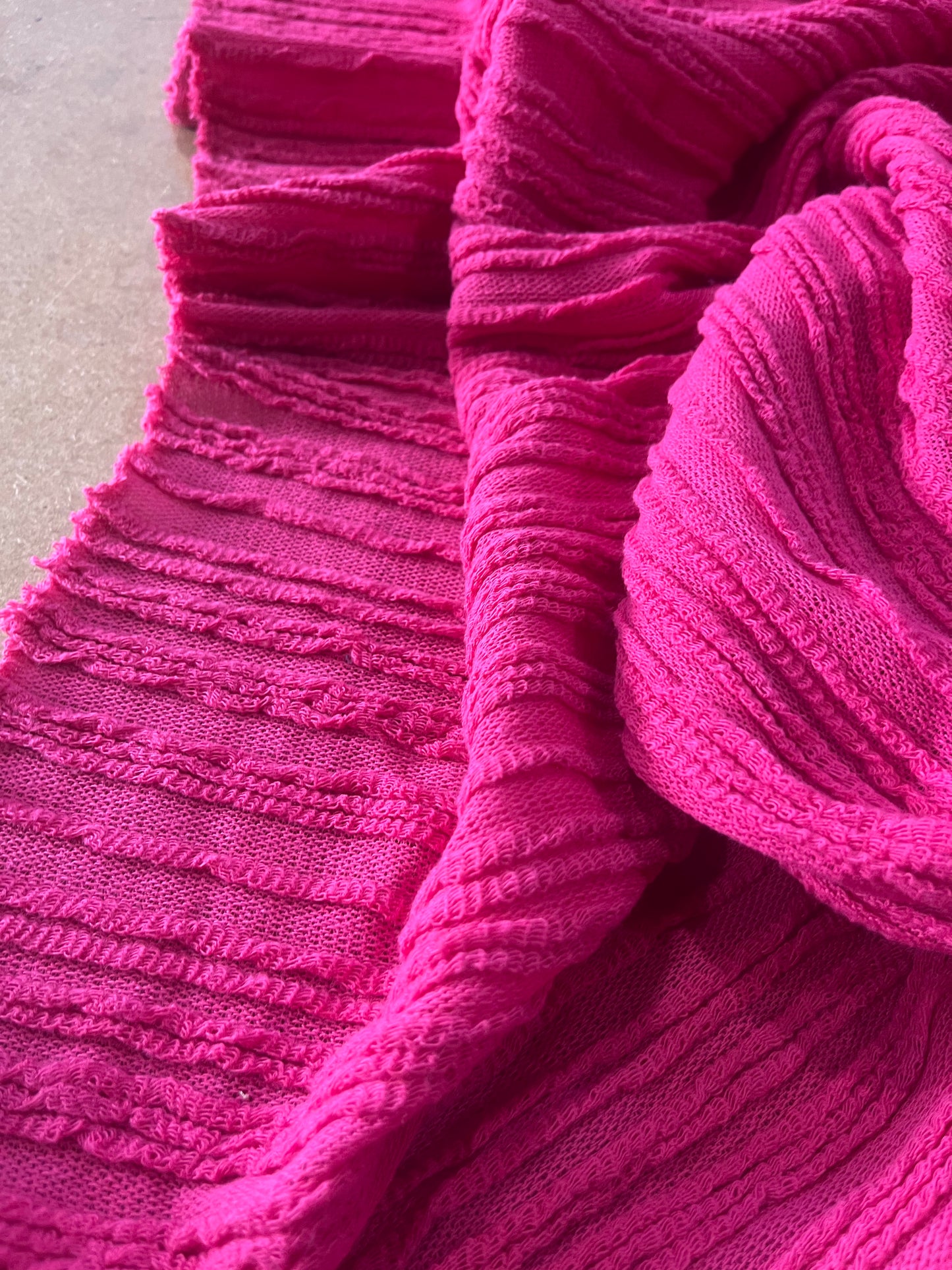 Cesare 027 cotton fantasy jersey stripes fuchsia