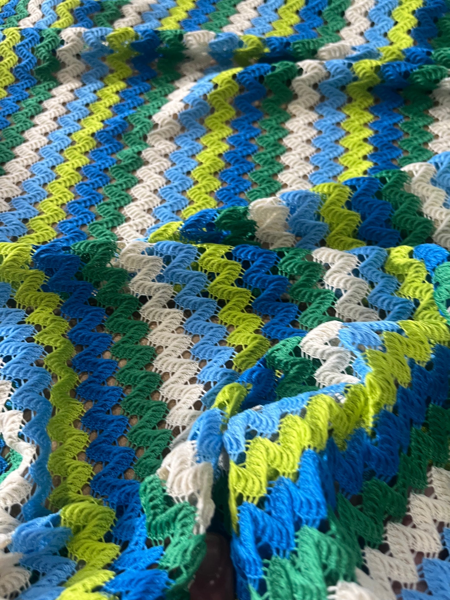 Cesare 030 cotton fantasy crochet zig-zag green/blue