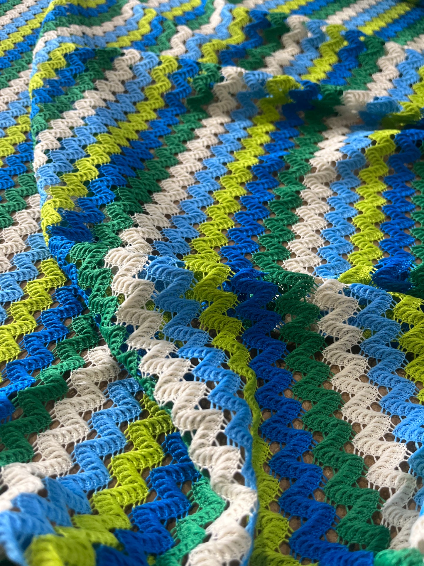Cesare 030 cotton fantasy crochet zig-zag green/blue