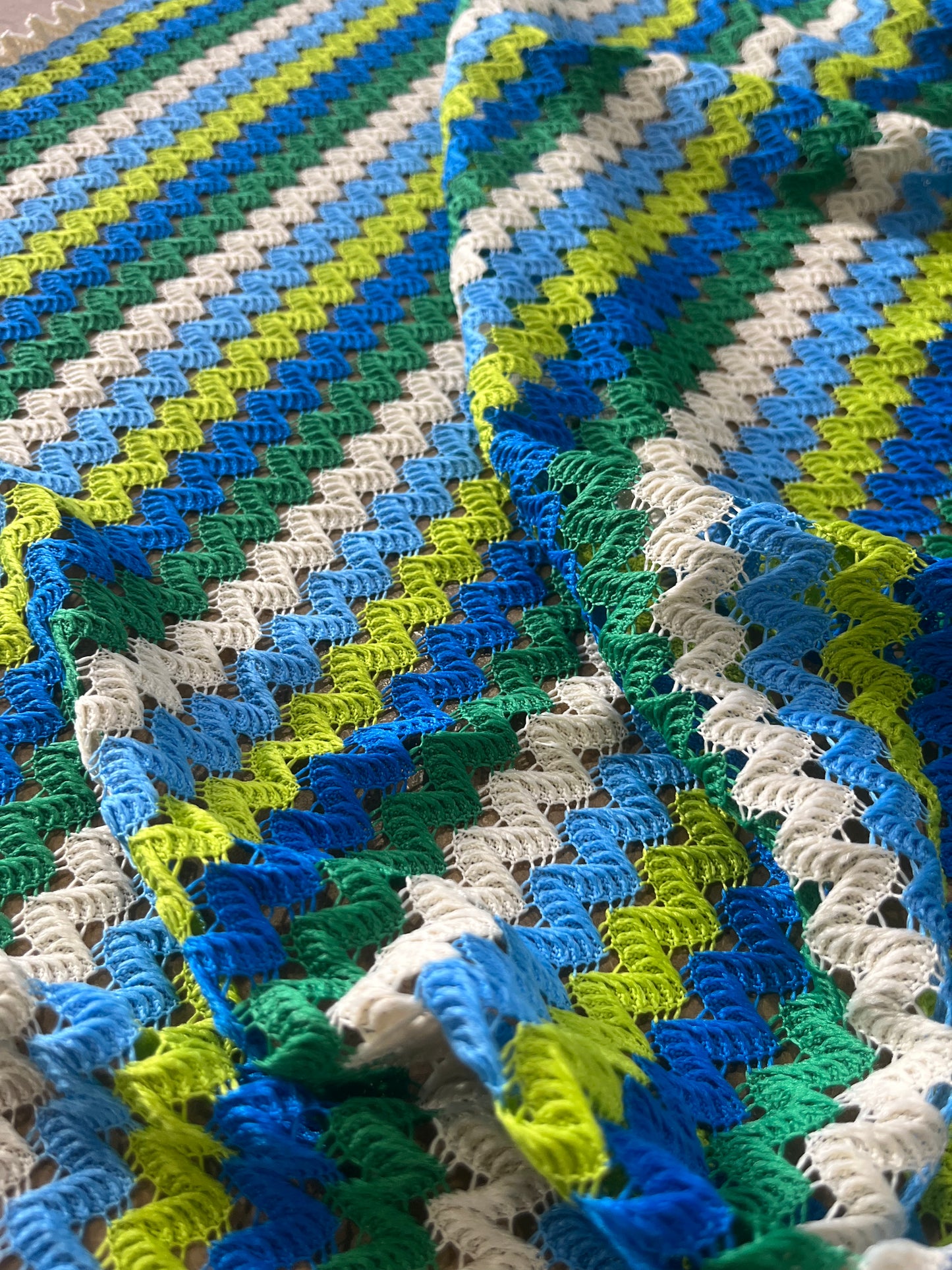 Cesare 030 cotton fantasy crochet zig-zag green/blue