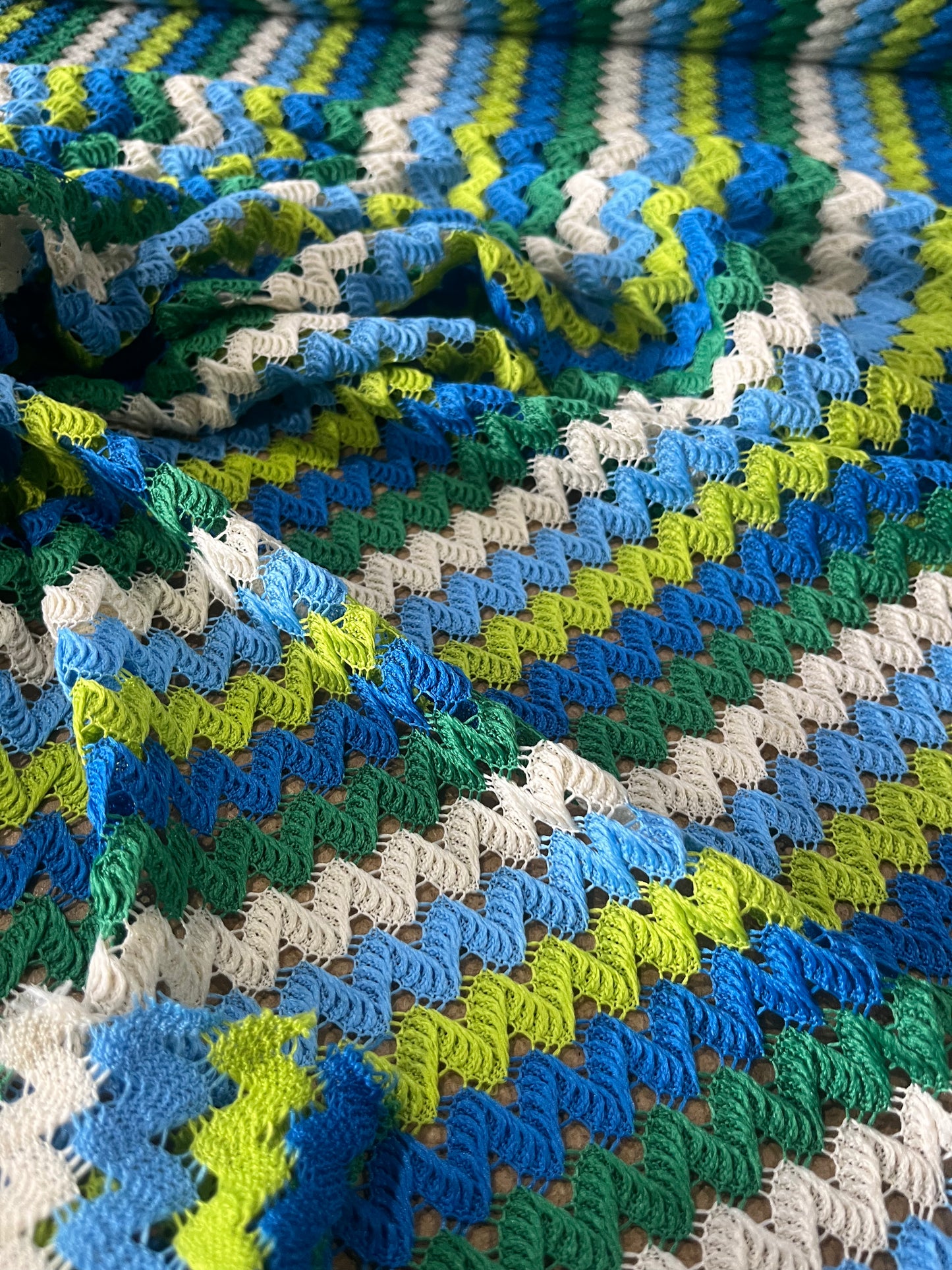 Cesare 030 cotton fantasy crochet zig-zag green/blue