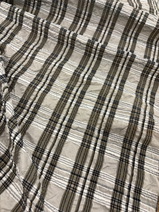 FANNY 033 colourwoven seersucker checkered shirting fabric
