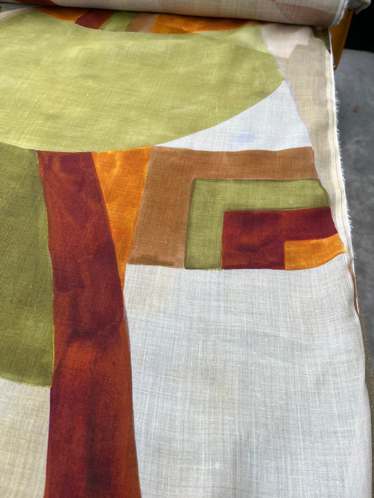ROSARIO 001 voile cotton/ramie printed