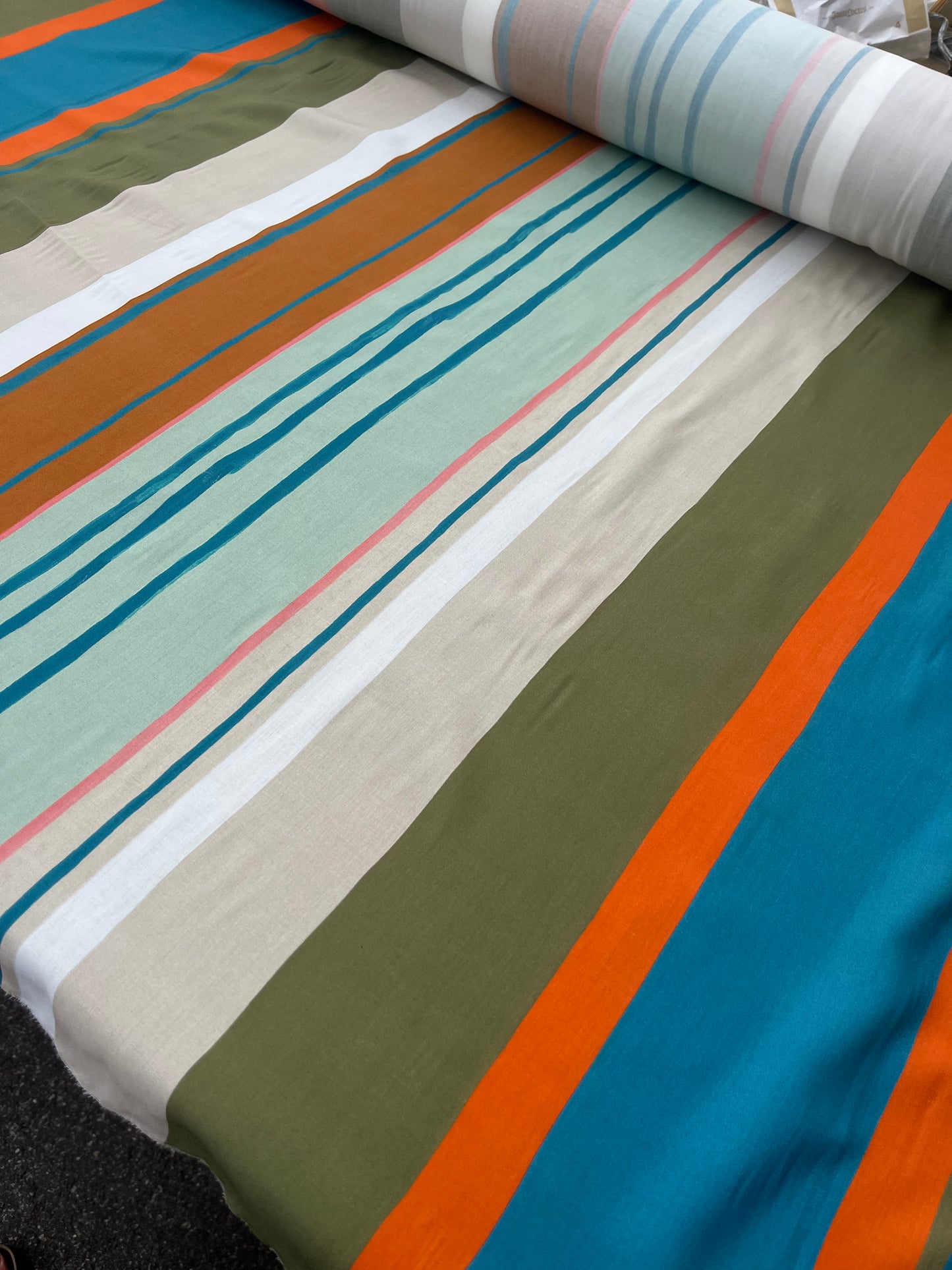 ROSARIO 002 viscose satin printed irregular stripes