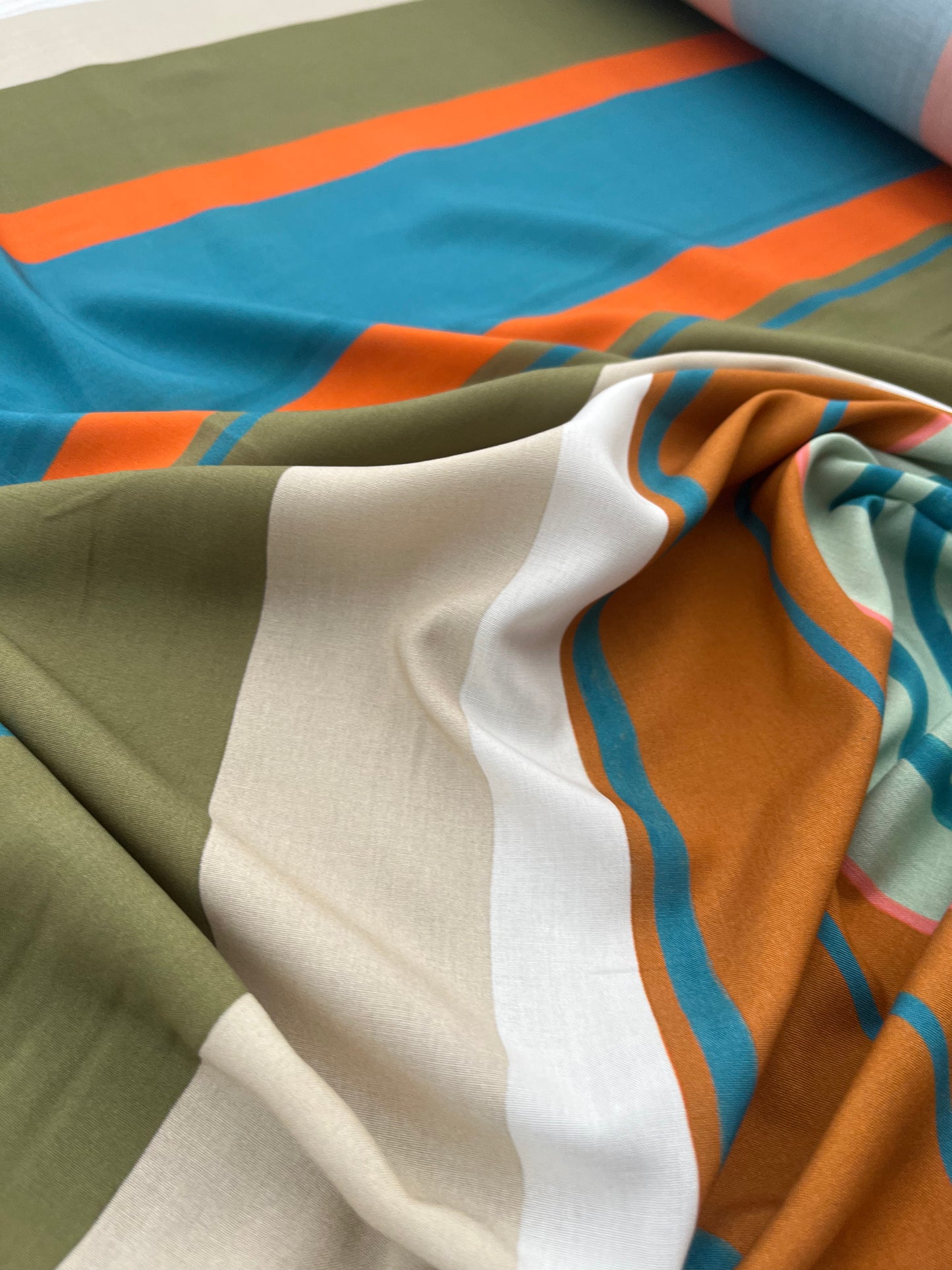 ROSARIO 002 viscose satin printed irregular stripes