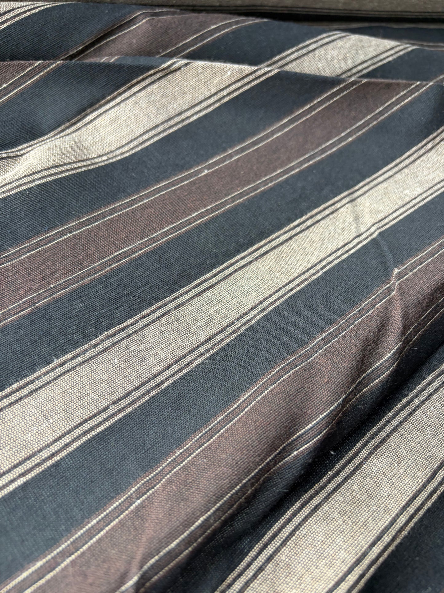 BURNS 042 brown cotton jacquard stripes