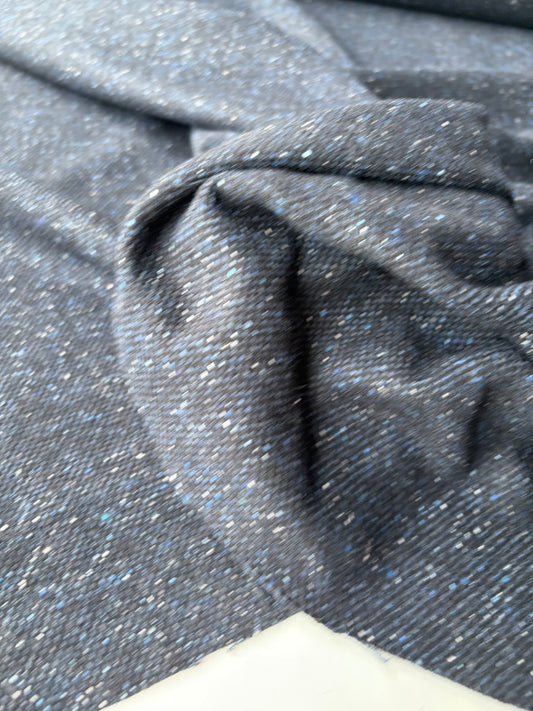BURNS 048 navy mélange wool drape