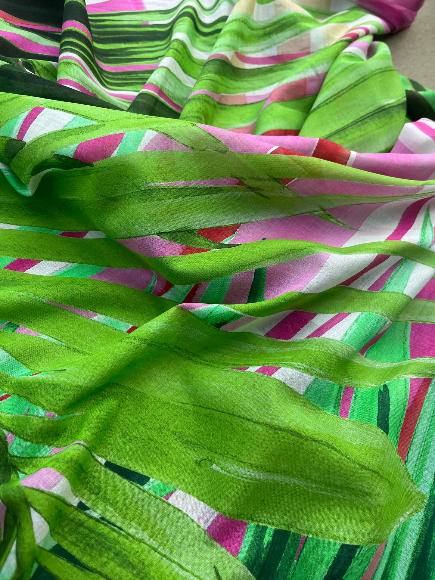 ROSARIO 016 voile cotton silk with jungle print