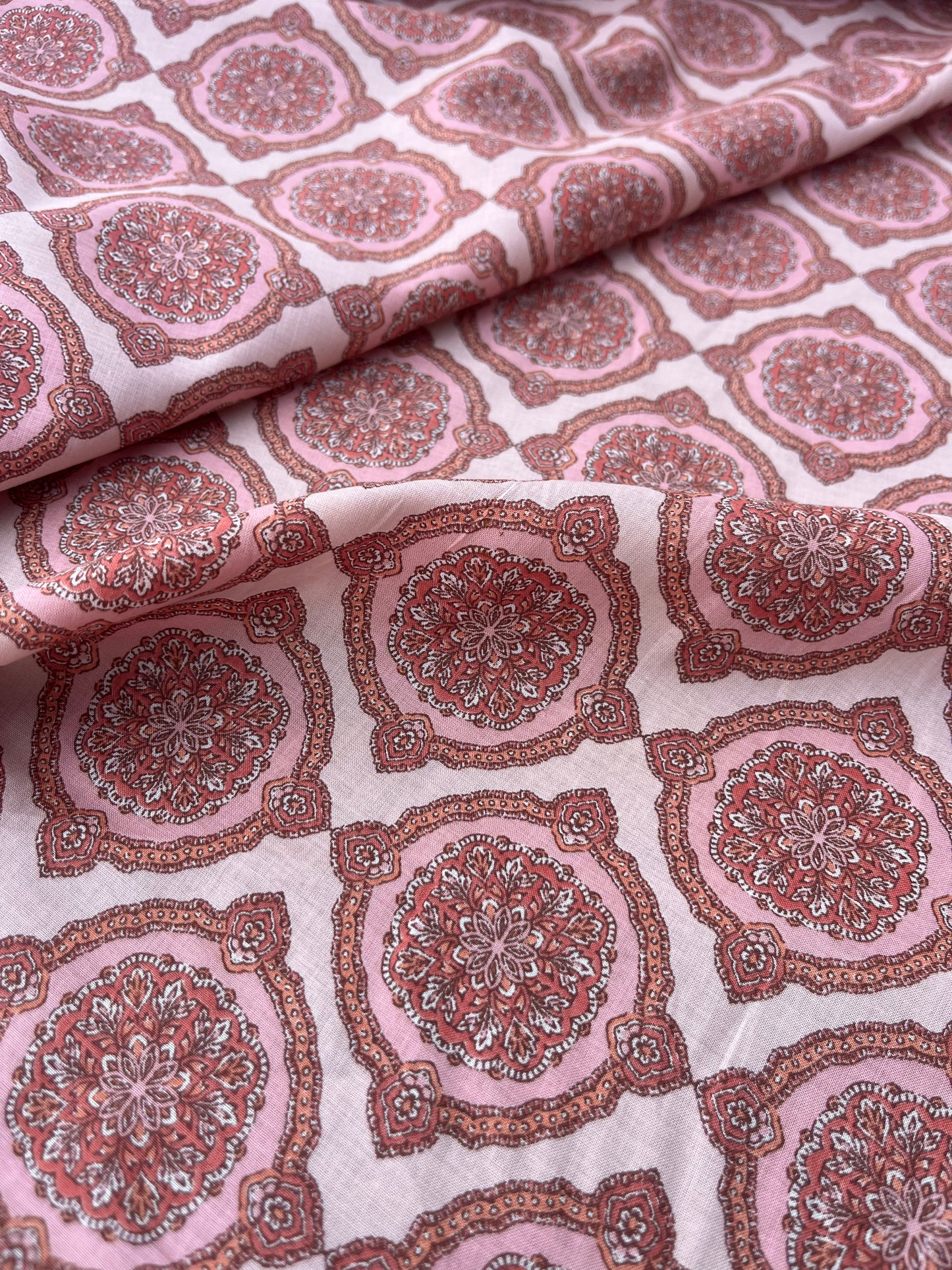 ROSARIO 018 cotton voile classy print dusty pink