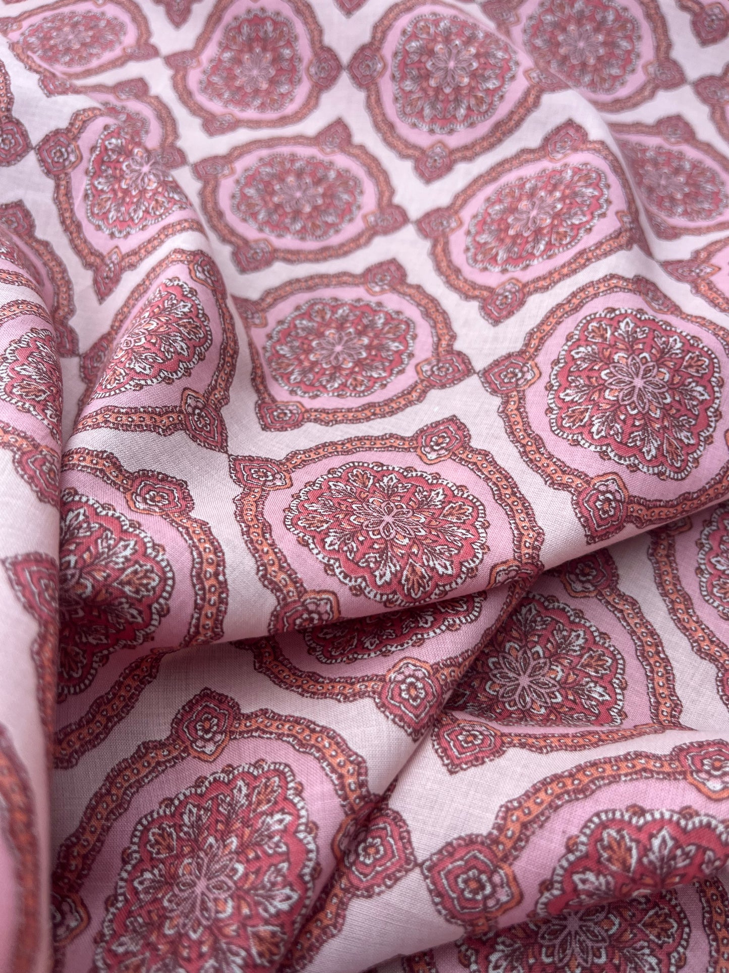 ROSARIO 018 cotton voile classy print dusty pink
